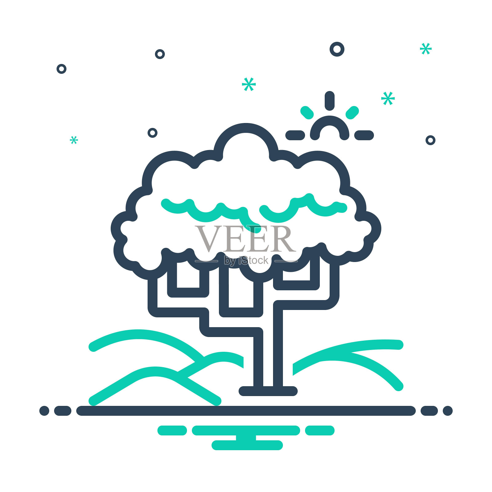 草原植物插画图片素材