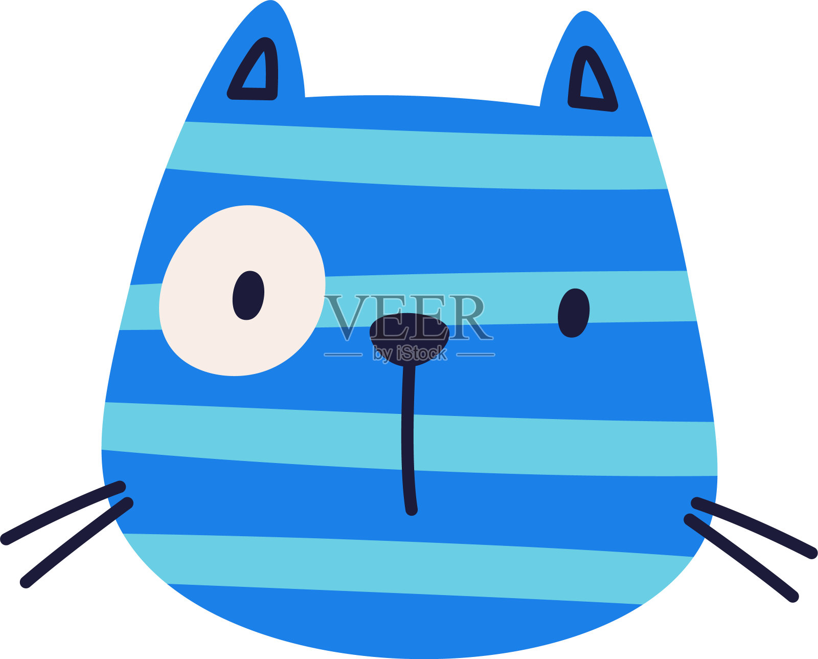 elements_colorful_doodle_cute_funny_faces_of_cats插画图片素材