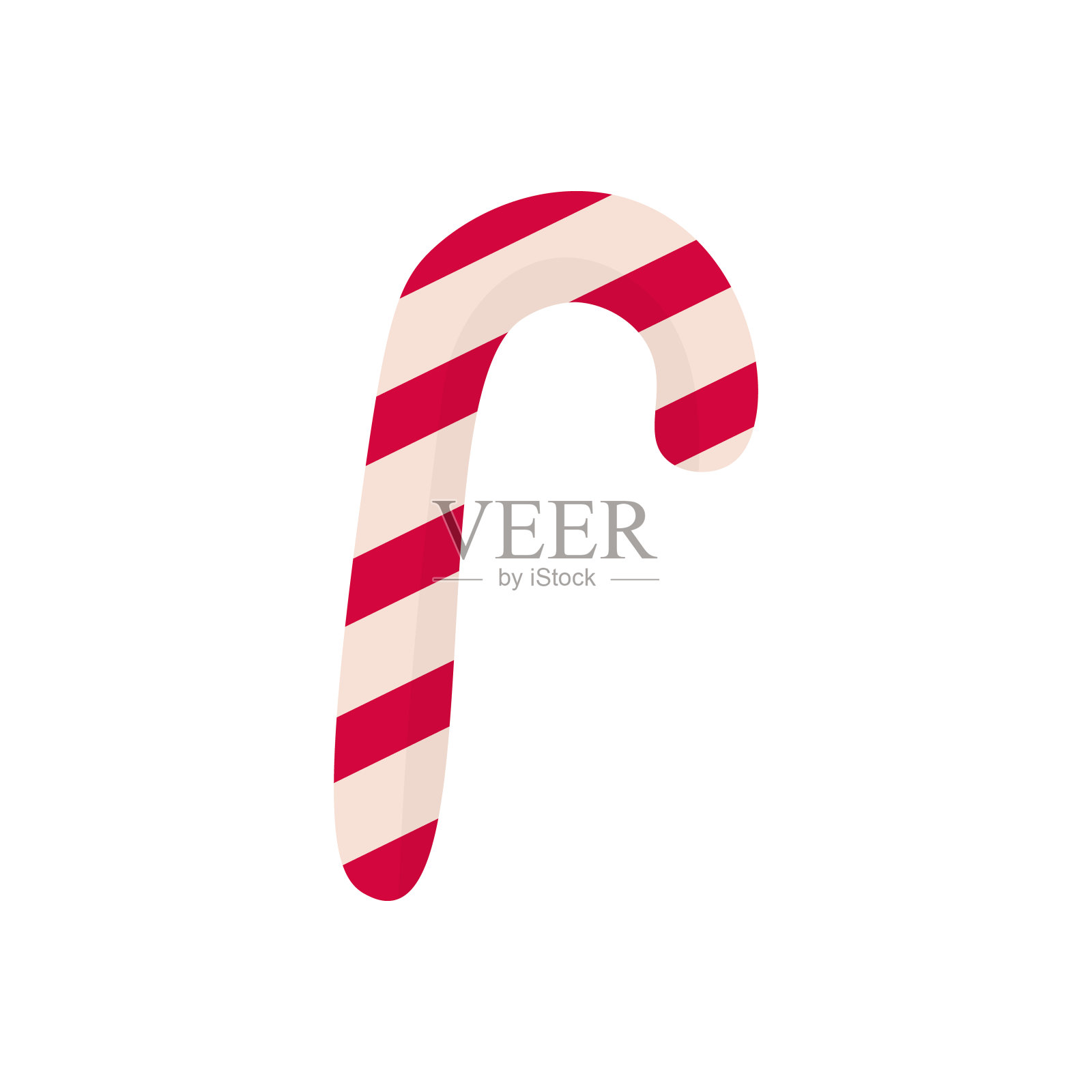 圣诞拐杖糖孤立在一个白色的背景。手绘矢量涂鸦插图。插画图片素材