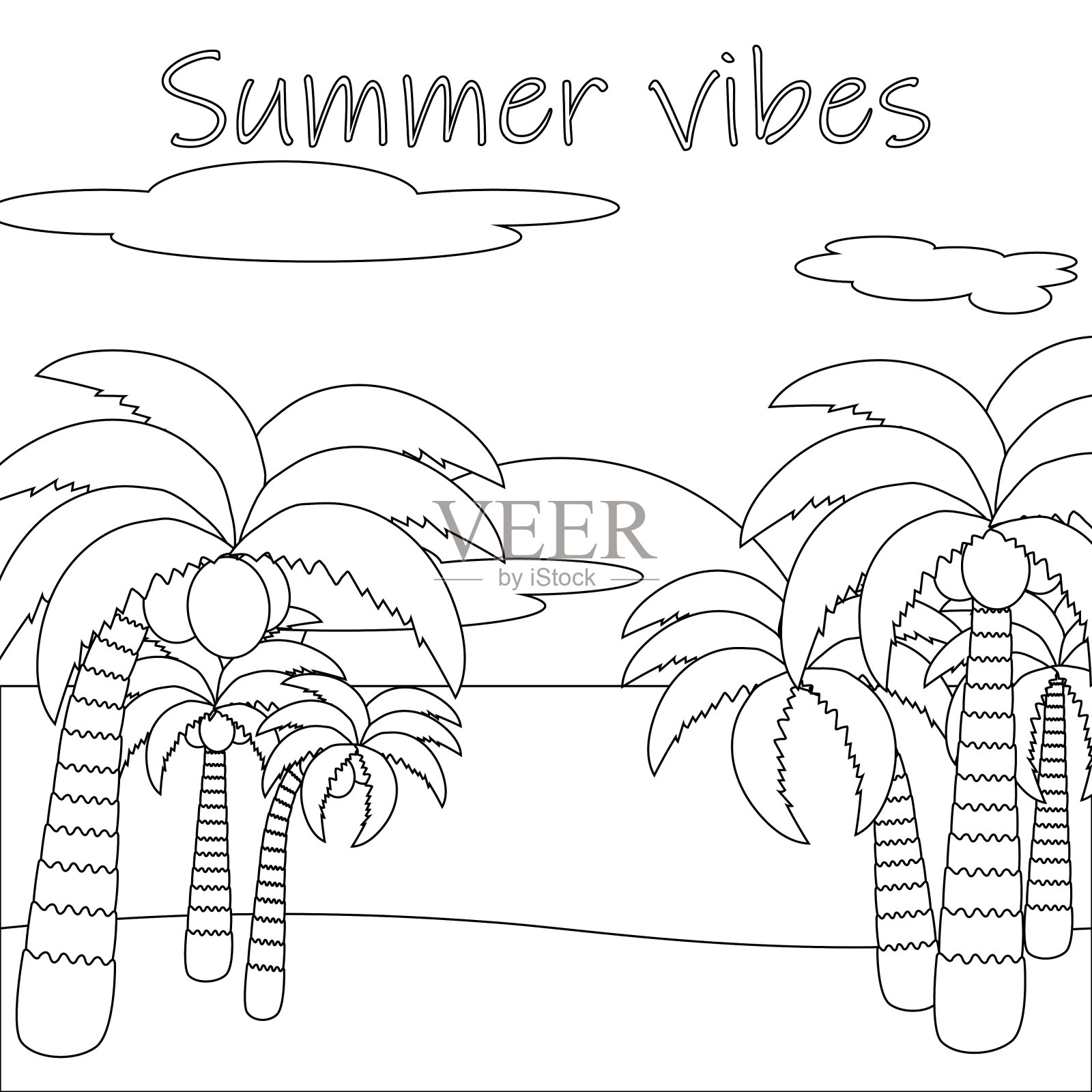 夏天的色彩页插画图片素材