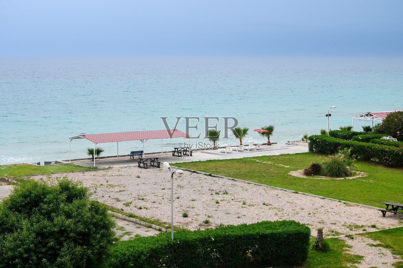 热带海滩风光。在天堂岛度假照片摄影图片