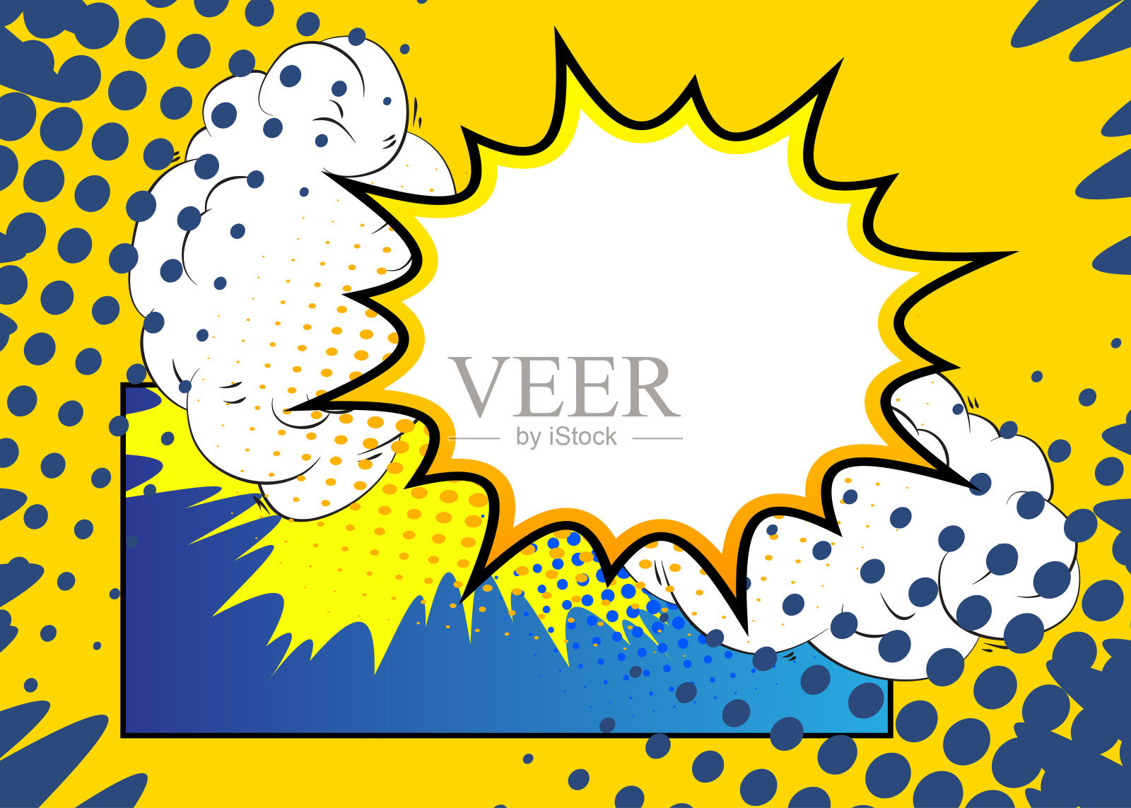 卡通空白语音泡泡，漫画经典背景。复古矢量漫画波普艺术设计。插画图片素材