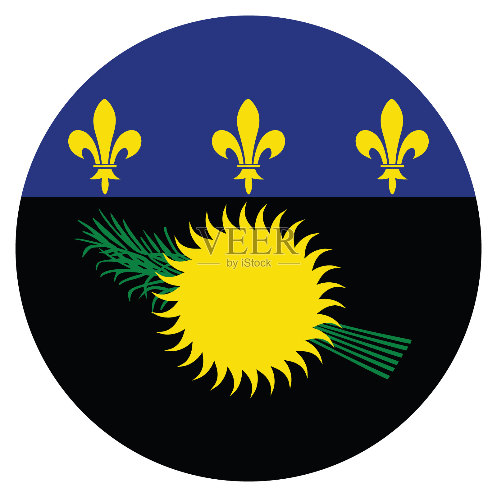 瓜德罗普旗。瓜德罗普圆环旗。插画图片素材