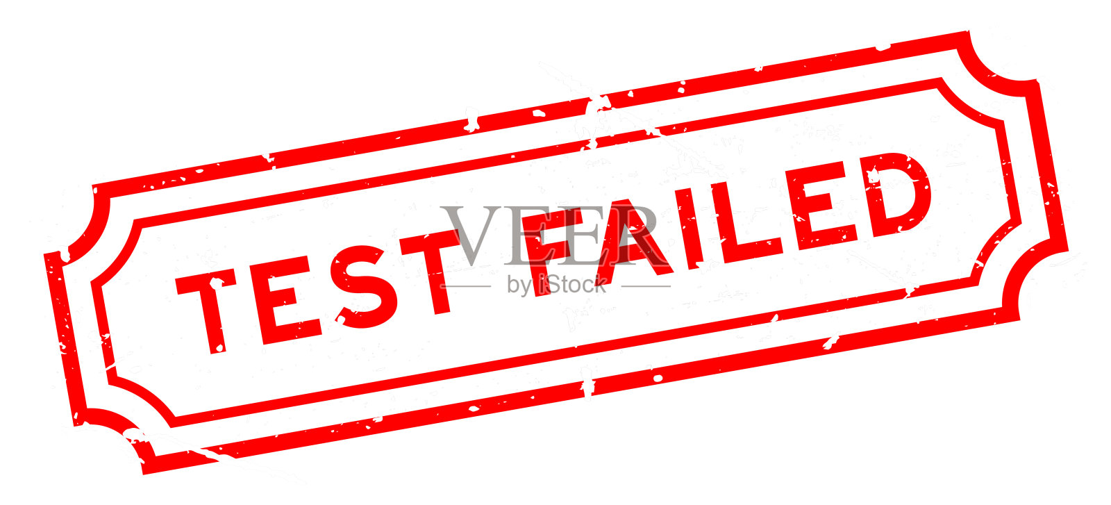 垃圾红色测试失败字橡胶密封印章在白色背景插画图片素材