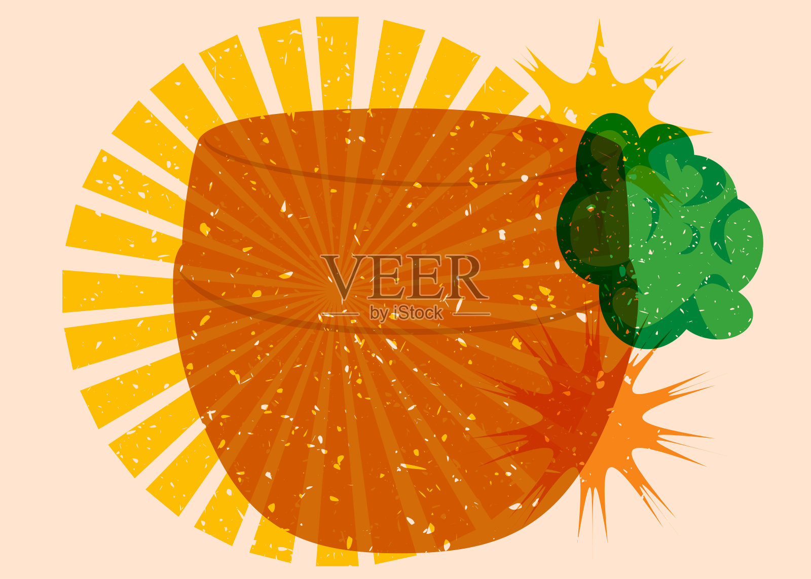 Risograph面霜容器与几何形状。物体以时尚的riso图形打印纹理风格设计与几何元素。插画图片素材