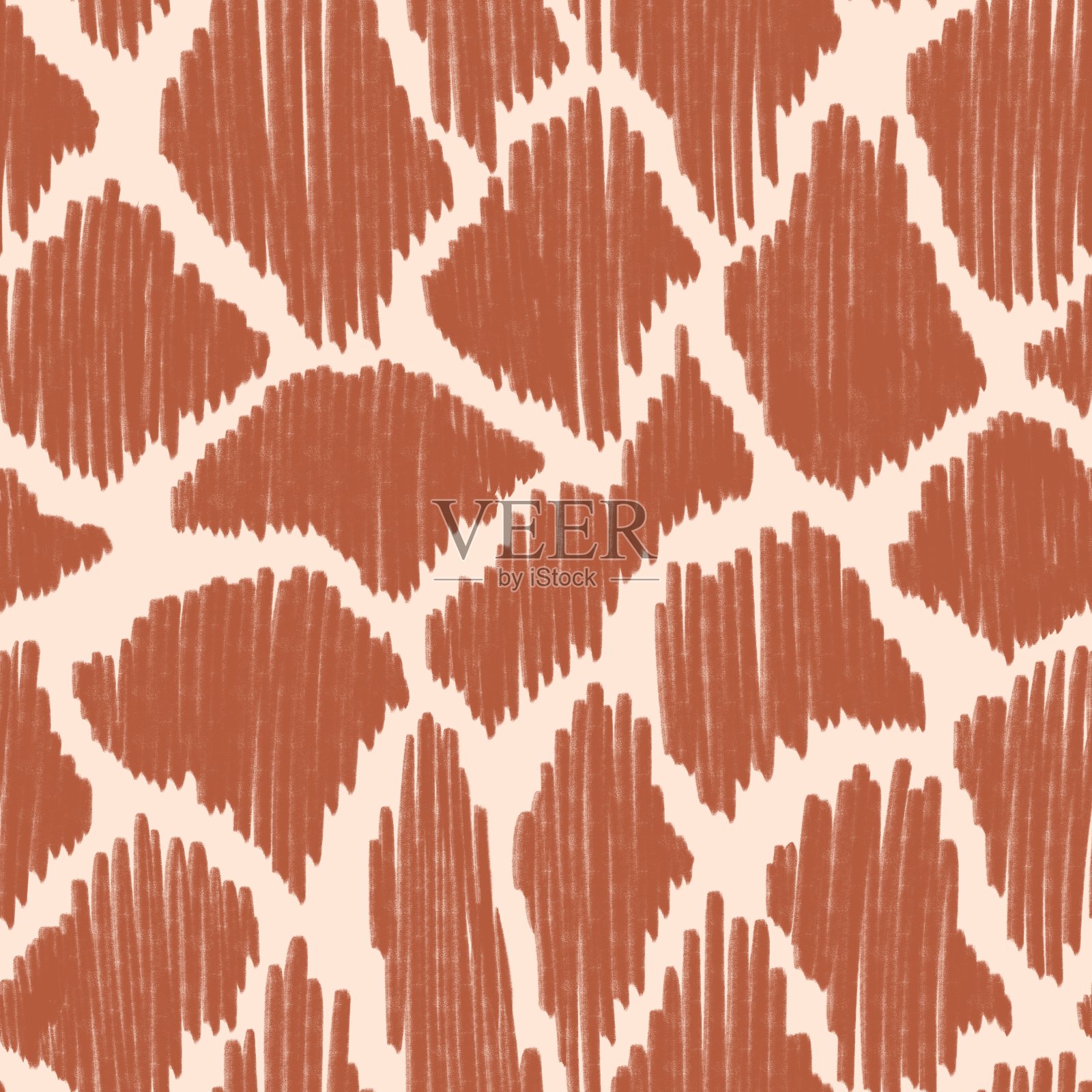 手绘无缝图案与长颈鹿斑点插画图片素材