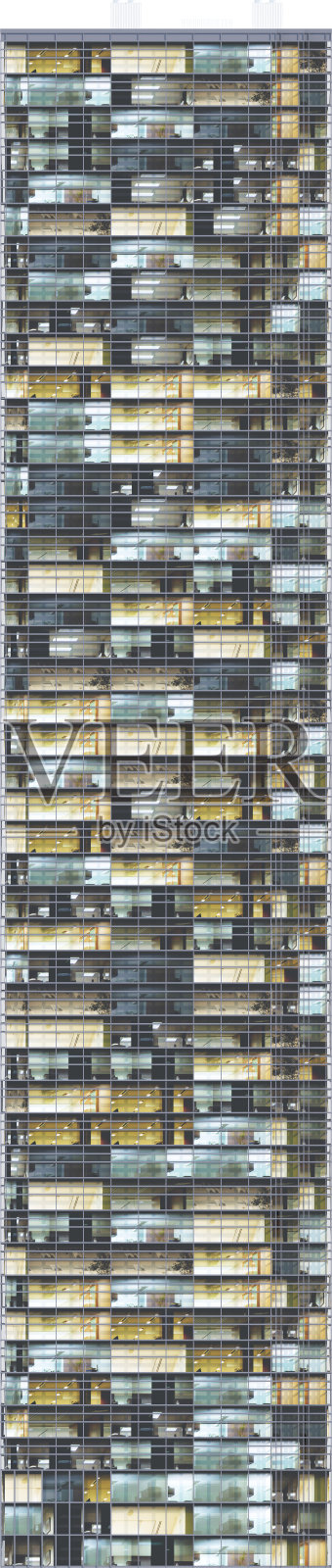 现代建筑的正面视图-摩天大楼照片摄影图片