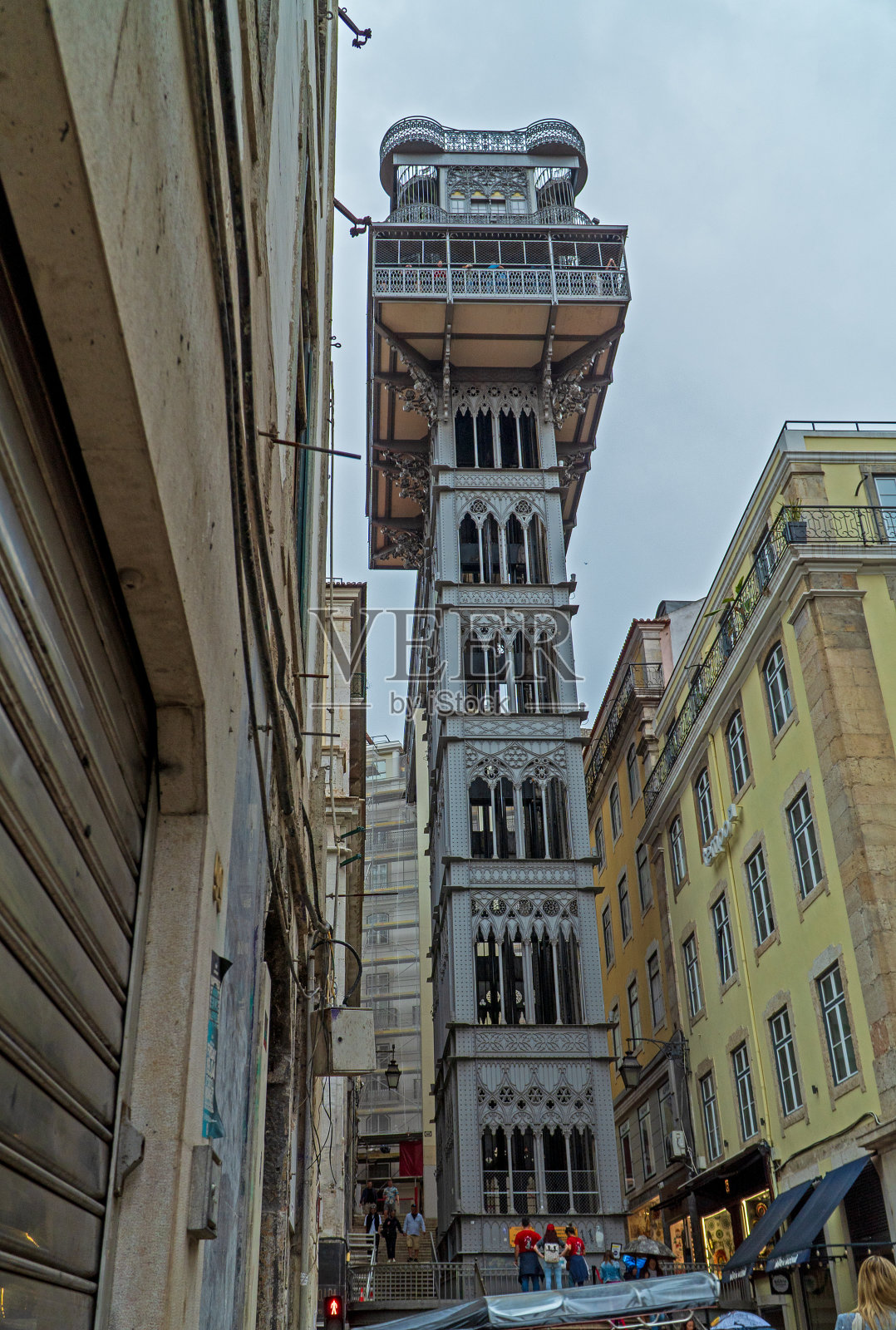 葡萄牙里斯本的圣胡斯塔电梯照片摄影图片