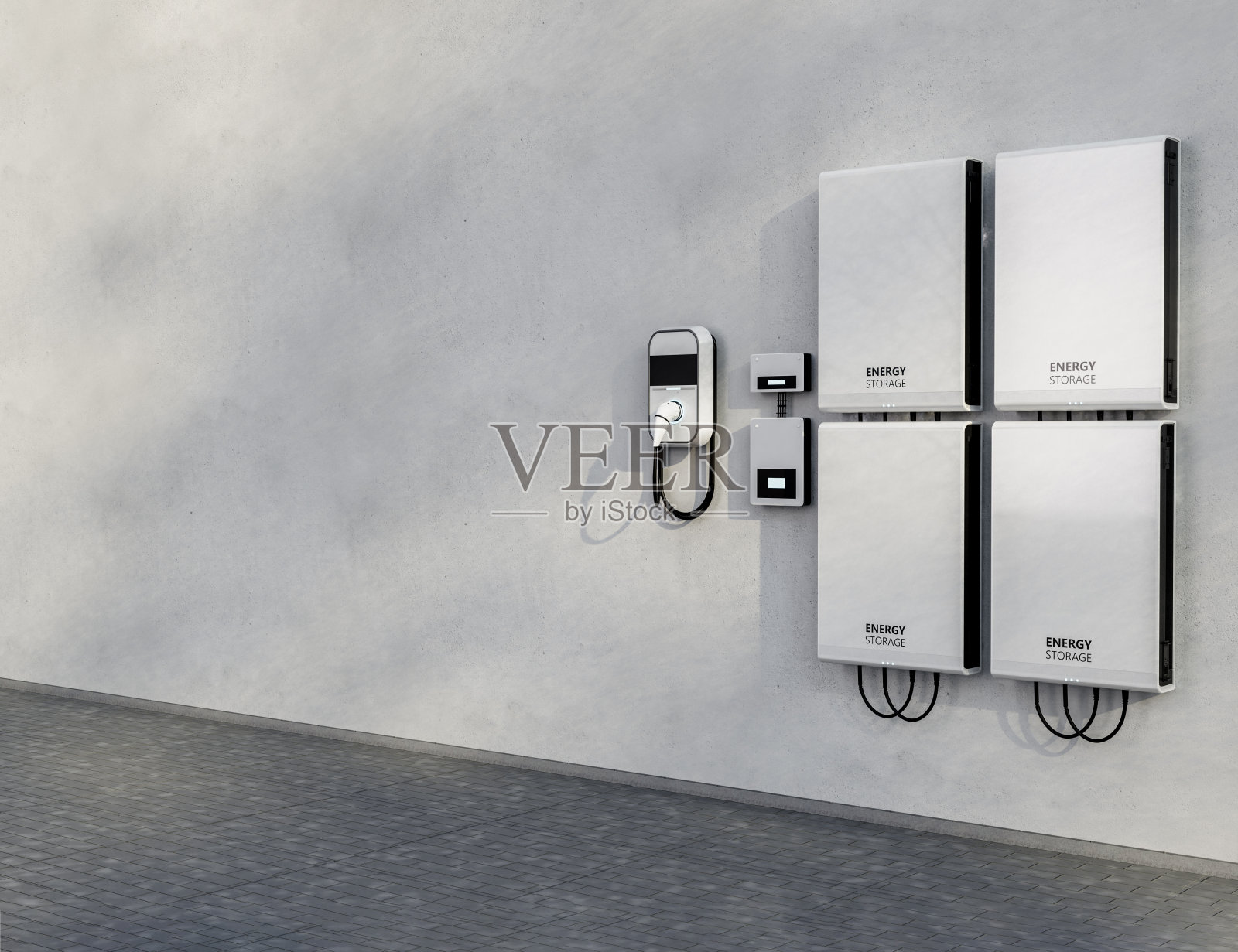 电动汽车充电及储能系统照片摄影图片