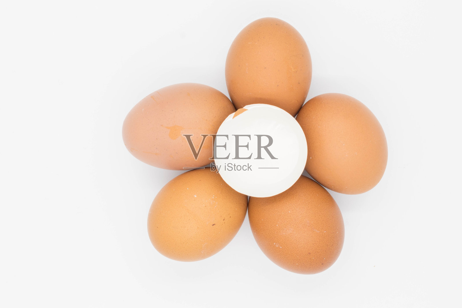 白色背景的新鲜鸡蛋。照片摄影图片