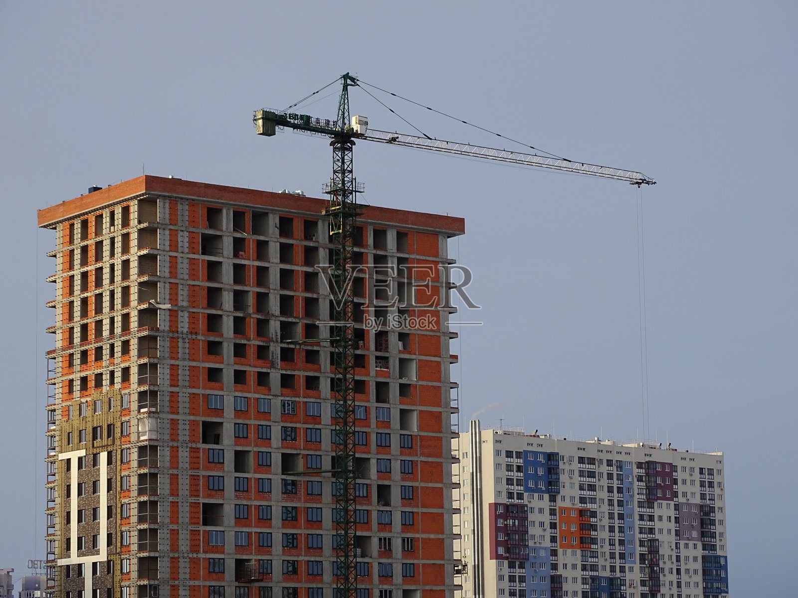 城市新区建筑立面的景观照片摄影图片