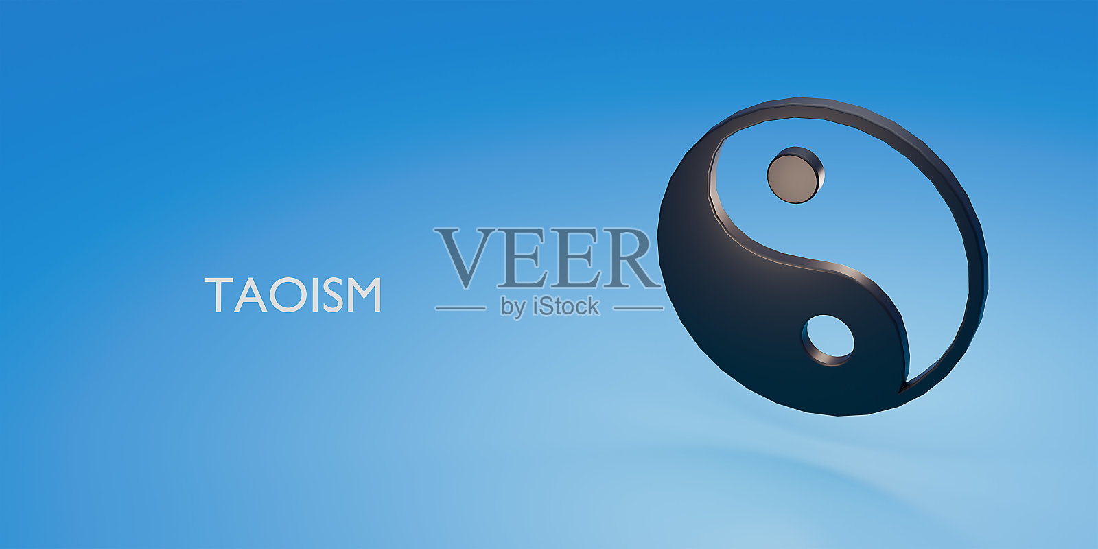 道教的宗教观念。3 d渲染。照片摄影图片