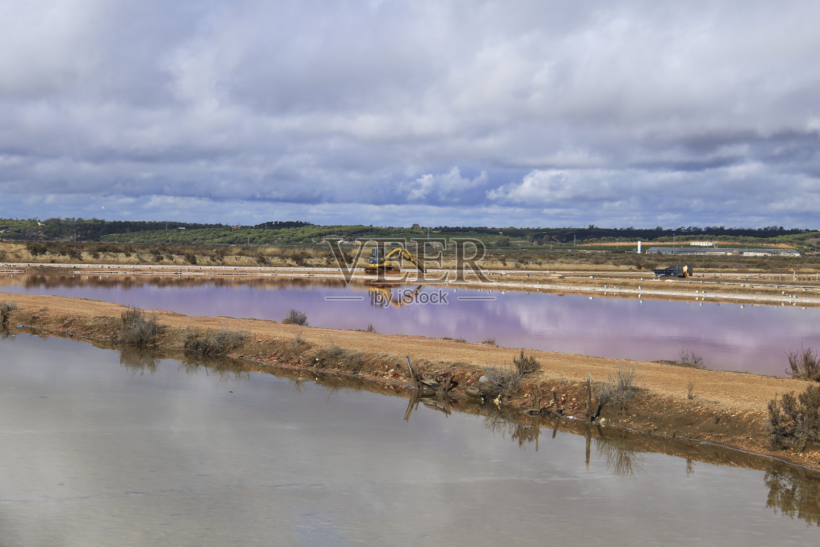 美丽的盐场景观在克里斯蒂娜岛，韦尔瓦照片摄影图片