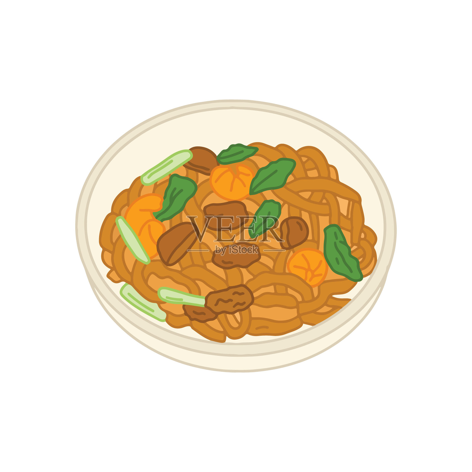 中国美食卡通插画插画图片素材