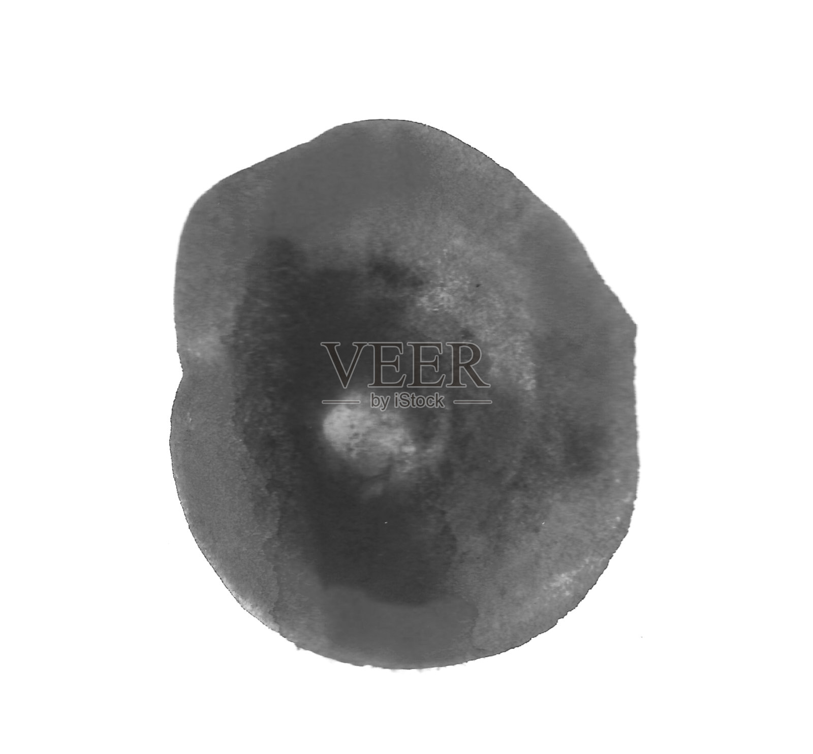 水彩墨渍刷孤立在白色背景上的艺术设计理念照片摄影图片