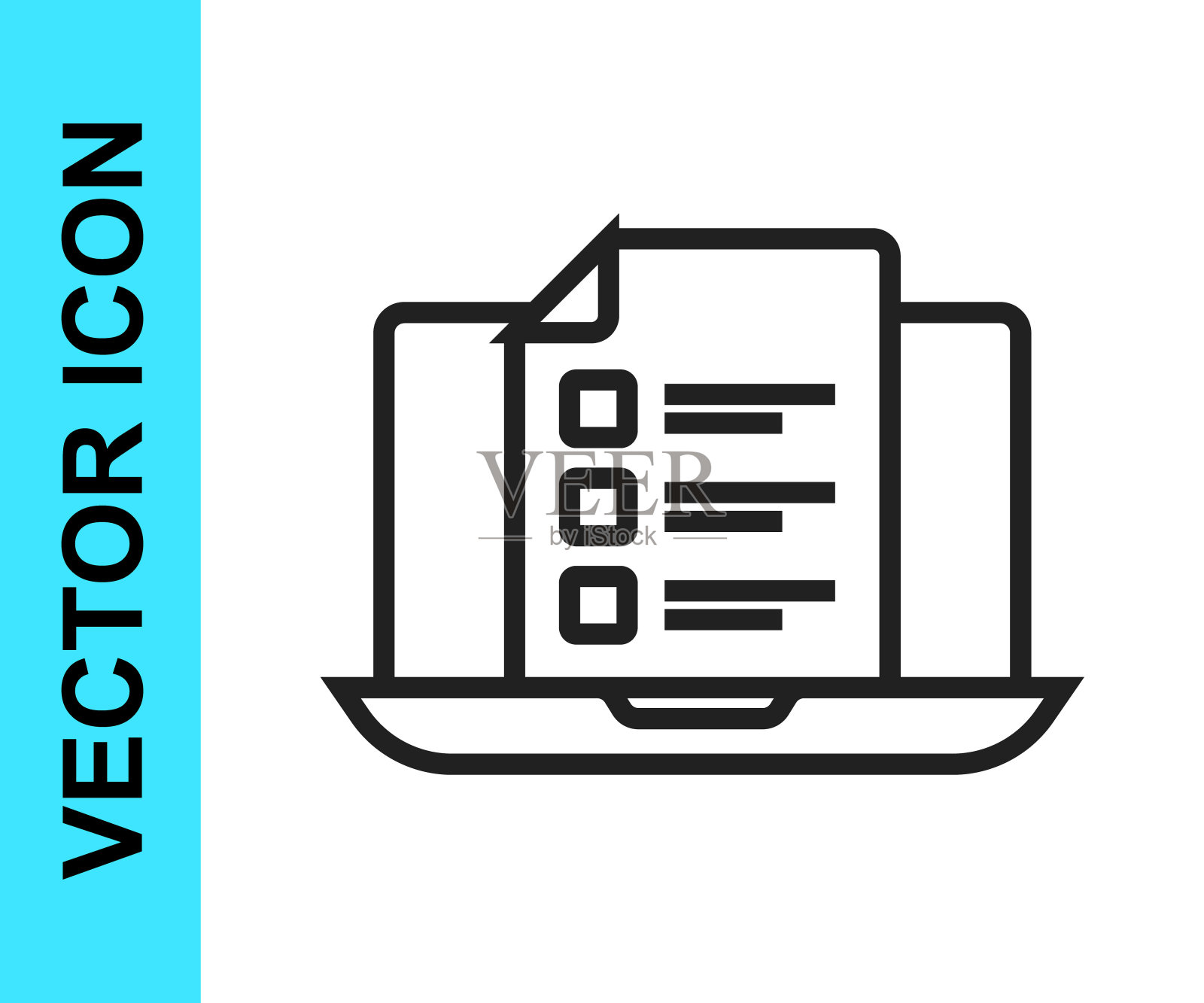 在线测验，测试，调查或检查表图标隔离在白色背景上。考试名单。作为先进的概念。向量插画图片素材