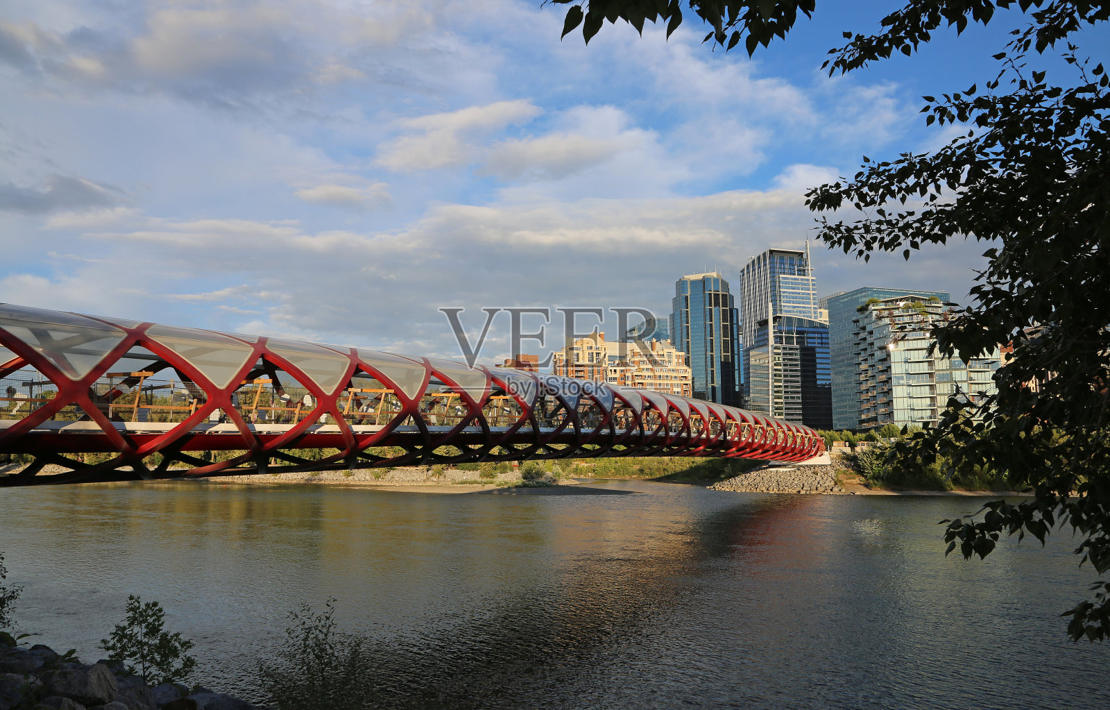 弓河上的和平桥-卡尔加里照片摄影图片