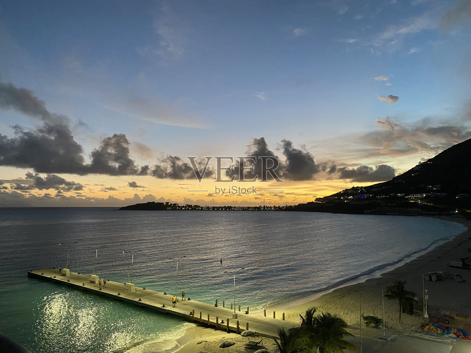 加勒比海的晚霞照片摄影图片