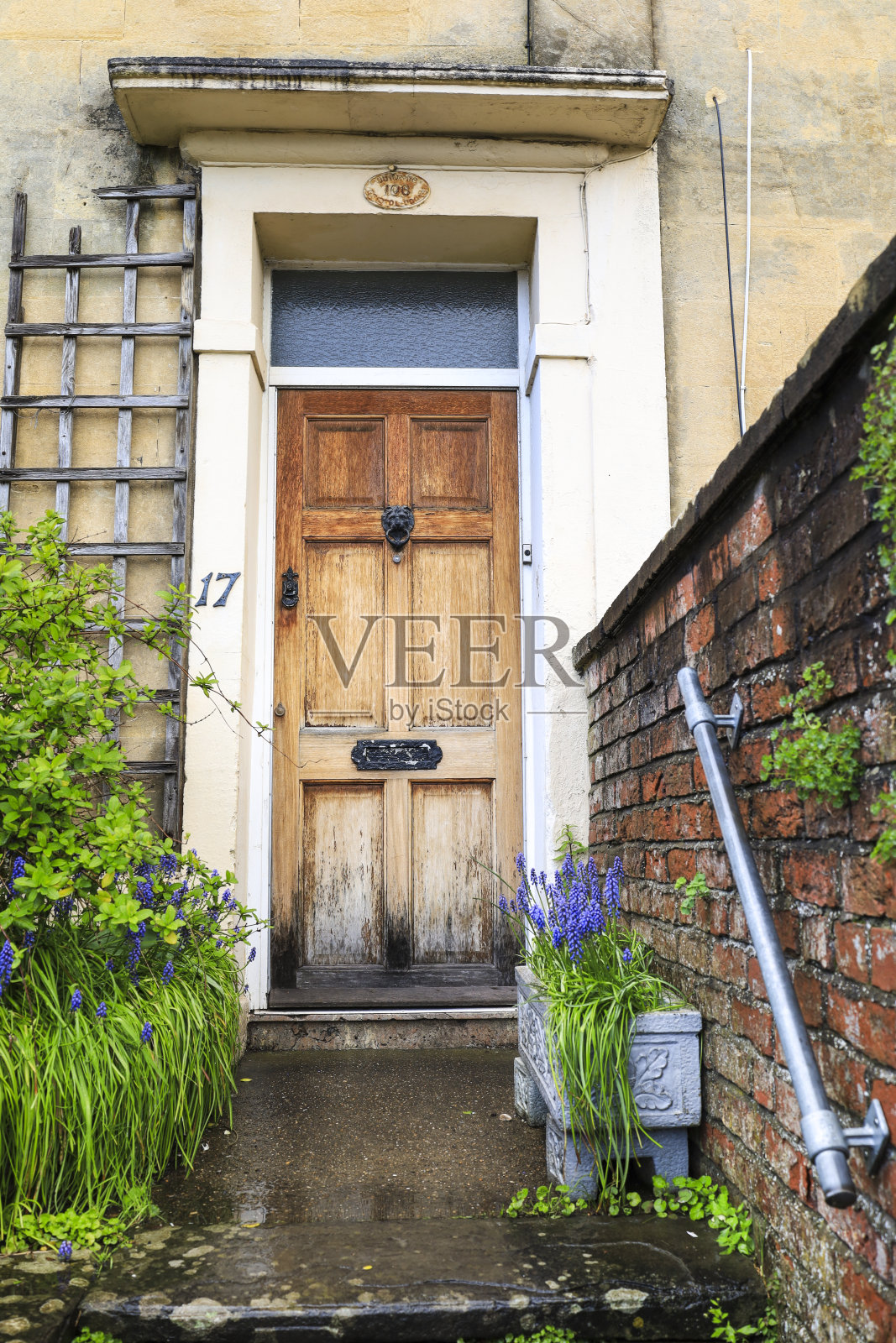 布里斯托尔典型的带小花园的英式房子照片摄影图片