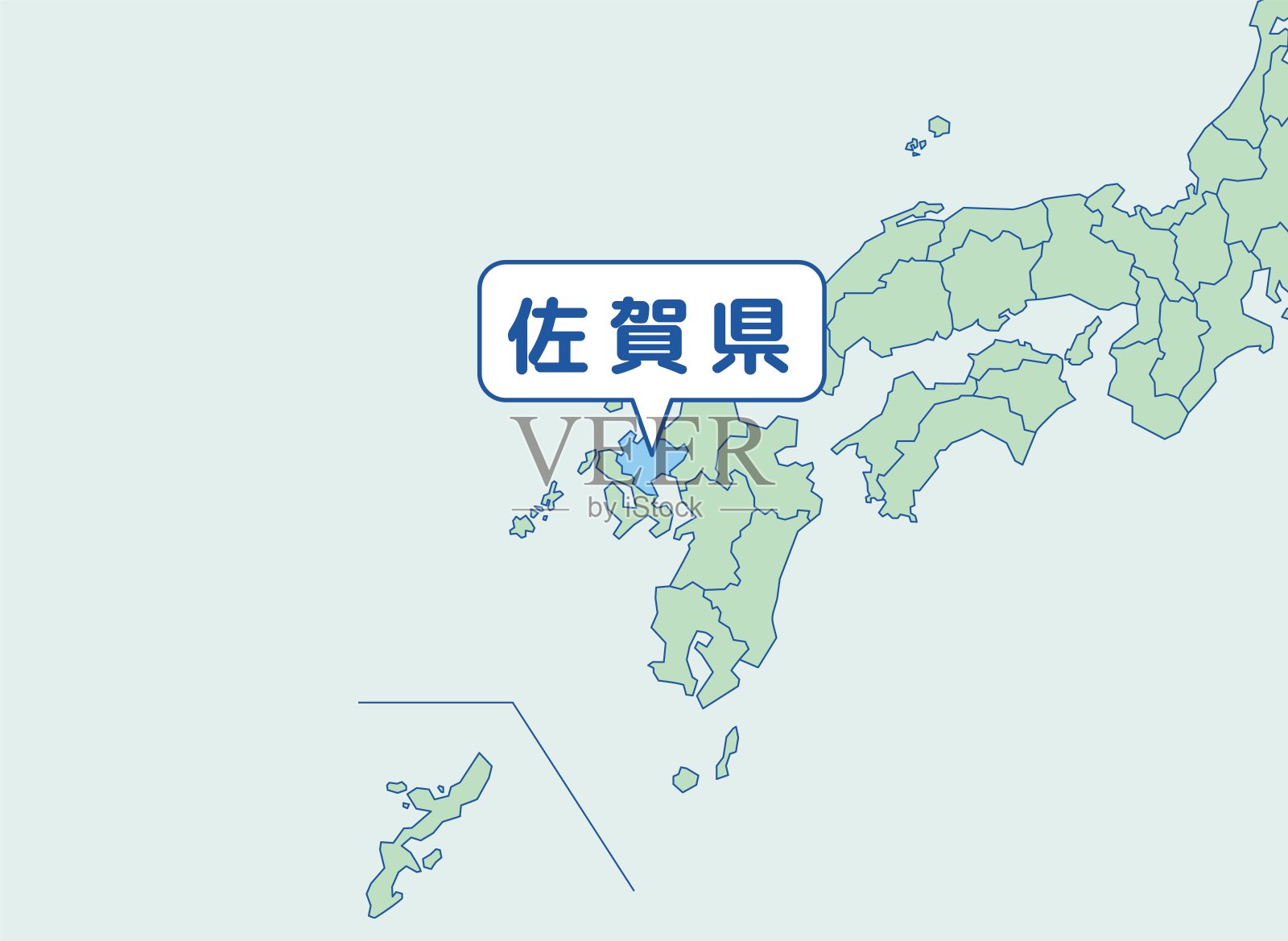 简单易用的日本地图插画图片素材