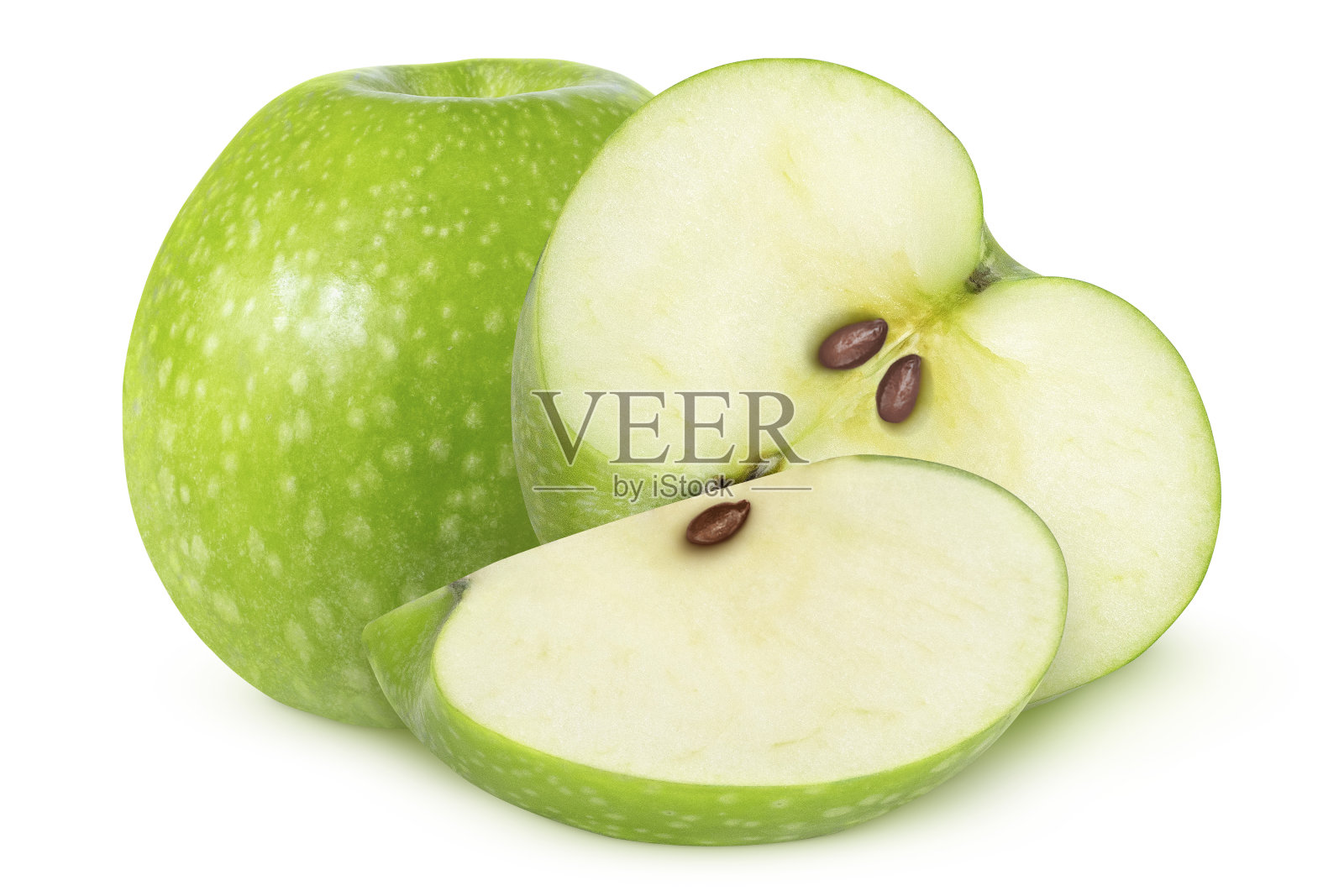 孤立的白色背景上的青苹果照片摄影图片