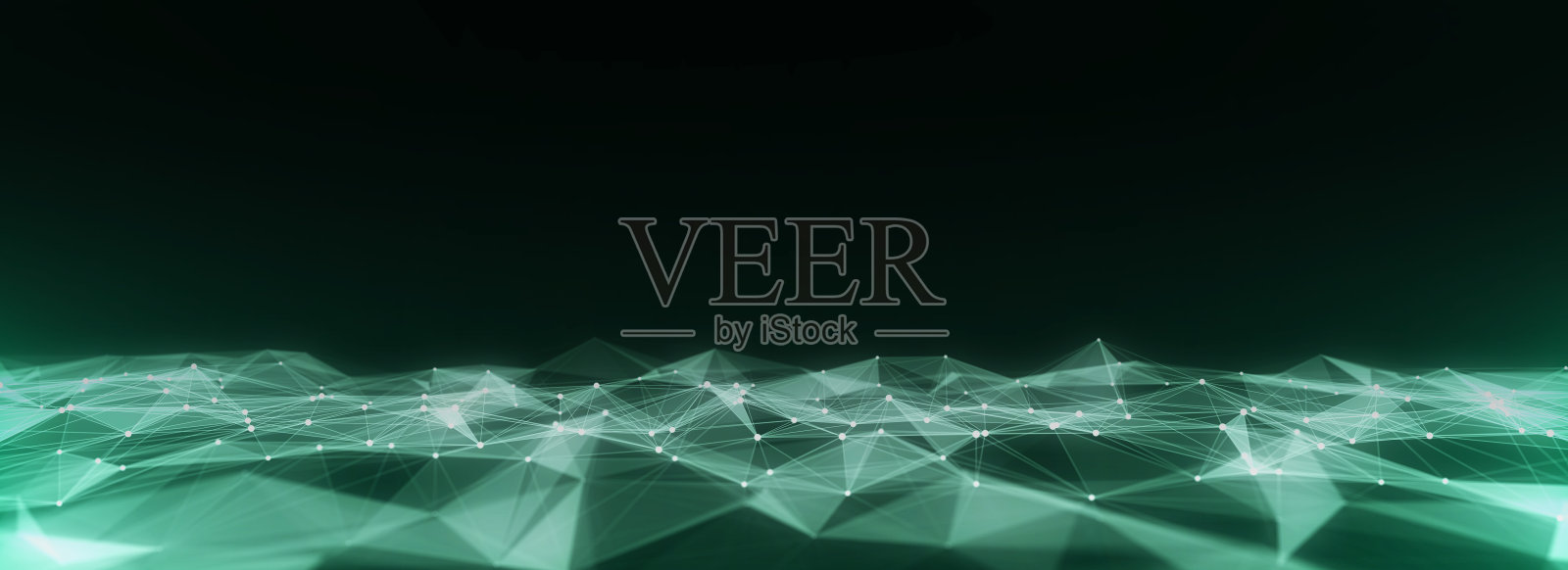 抽象技术的粒子波和线条。大数据可视化。背景与运动点。人工智能。照片摄影图片