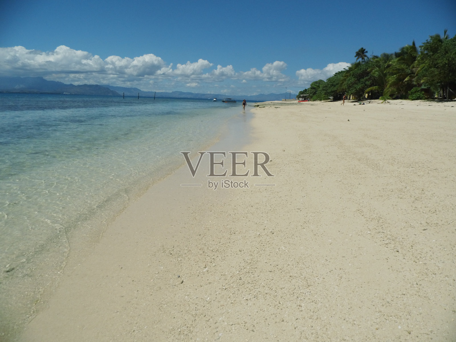 斐济的一个海滩照片摄影图片