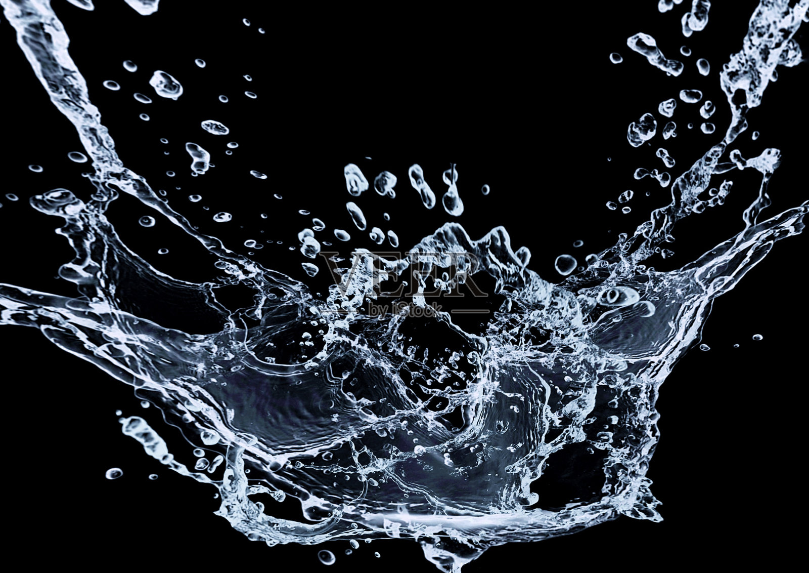 抽象的背景与旋涡波和飞溅照片摄影图片