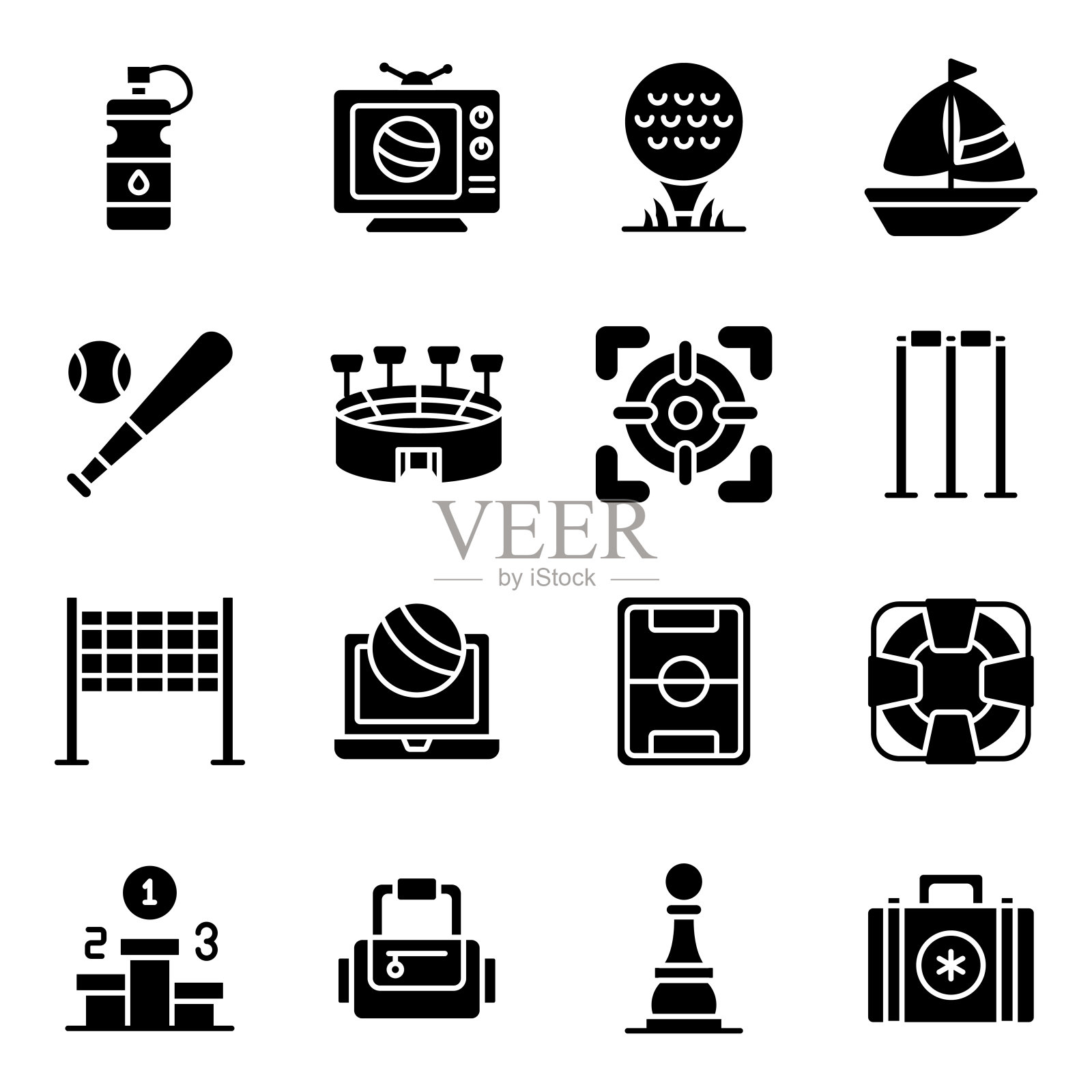 运动器材实体图标集插画图片素材