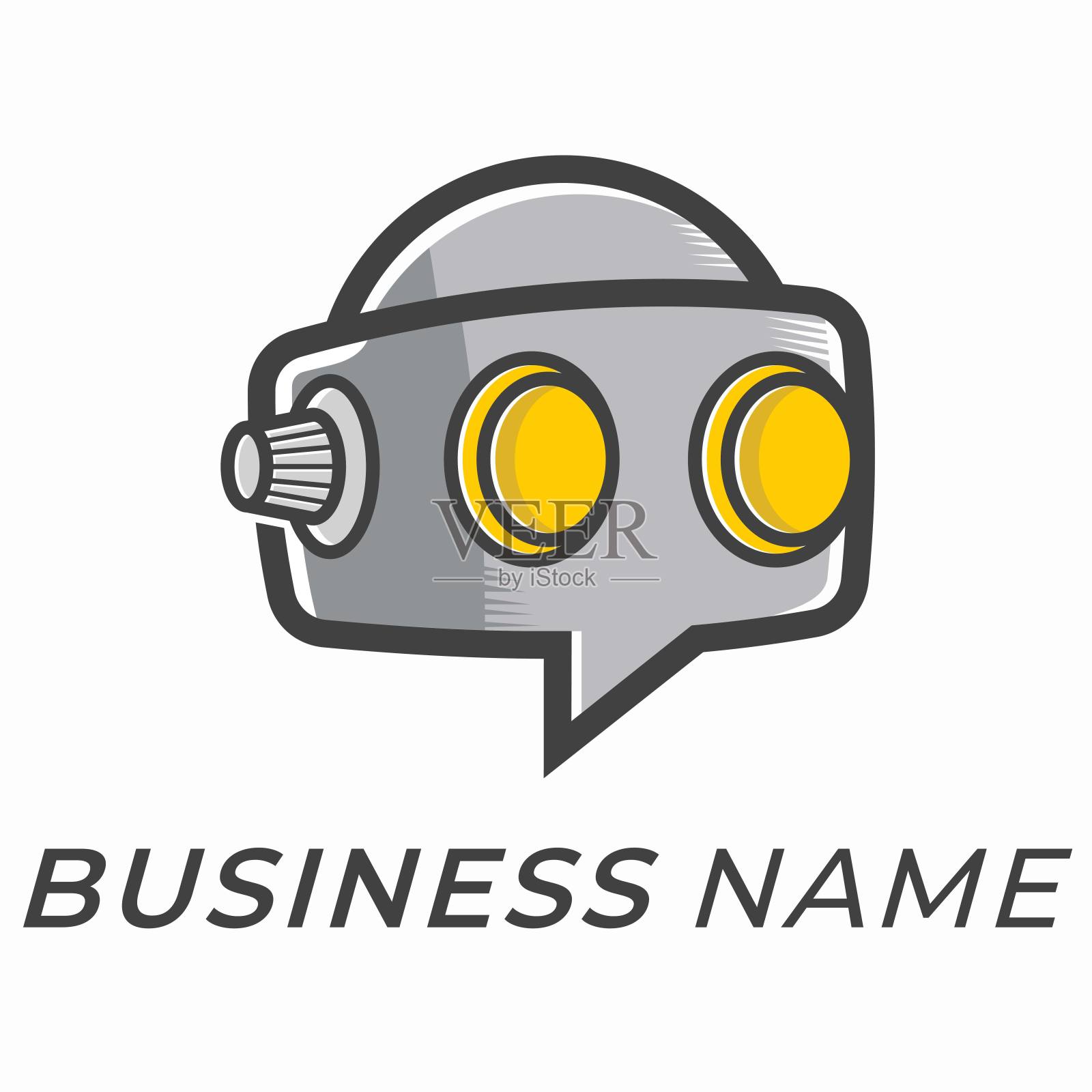 Logo设计头部机器人插画图片素材