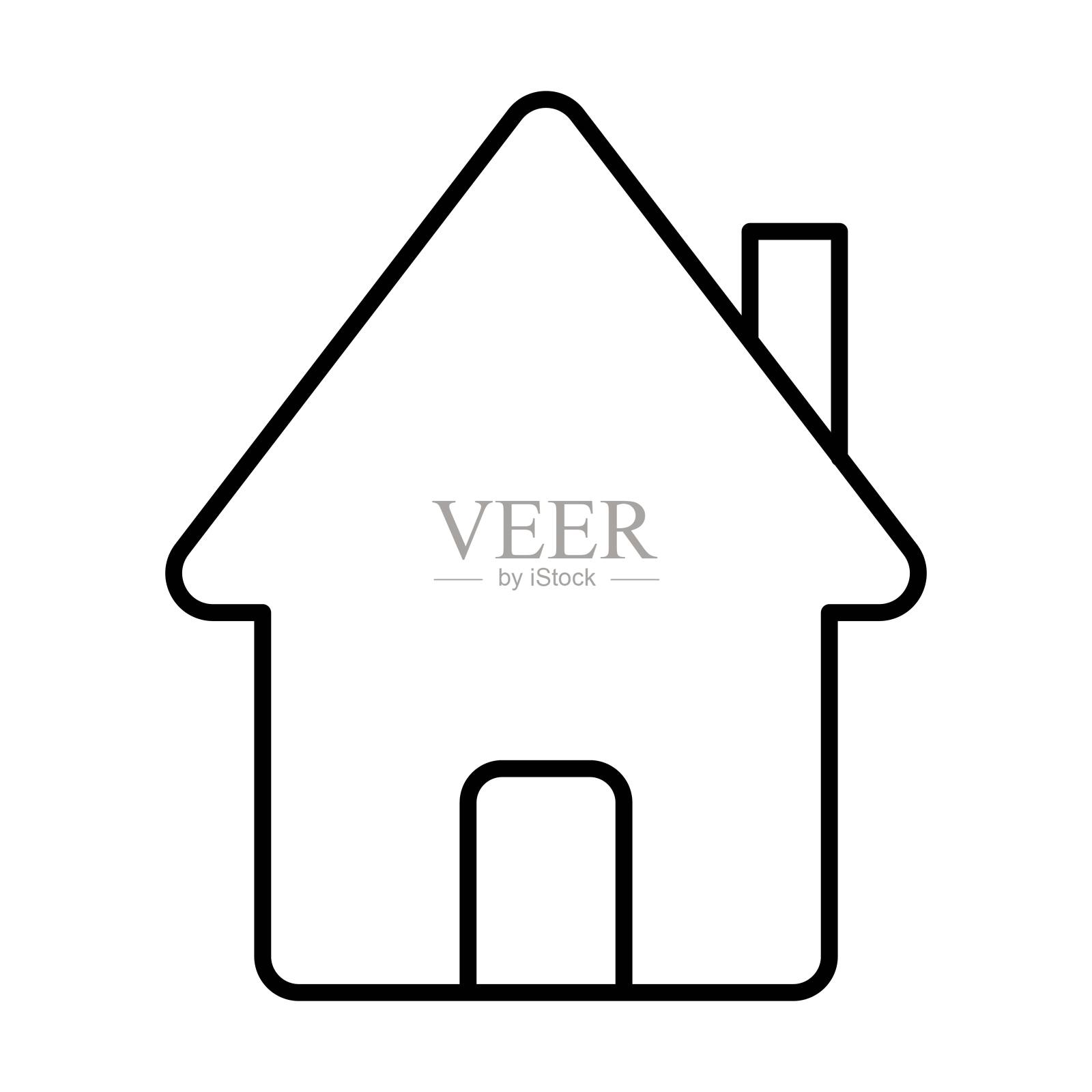 白色背景上的房子图标矢量插画图片素材