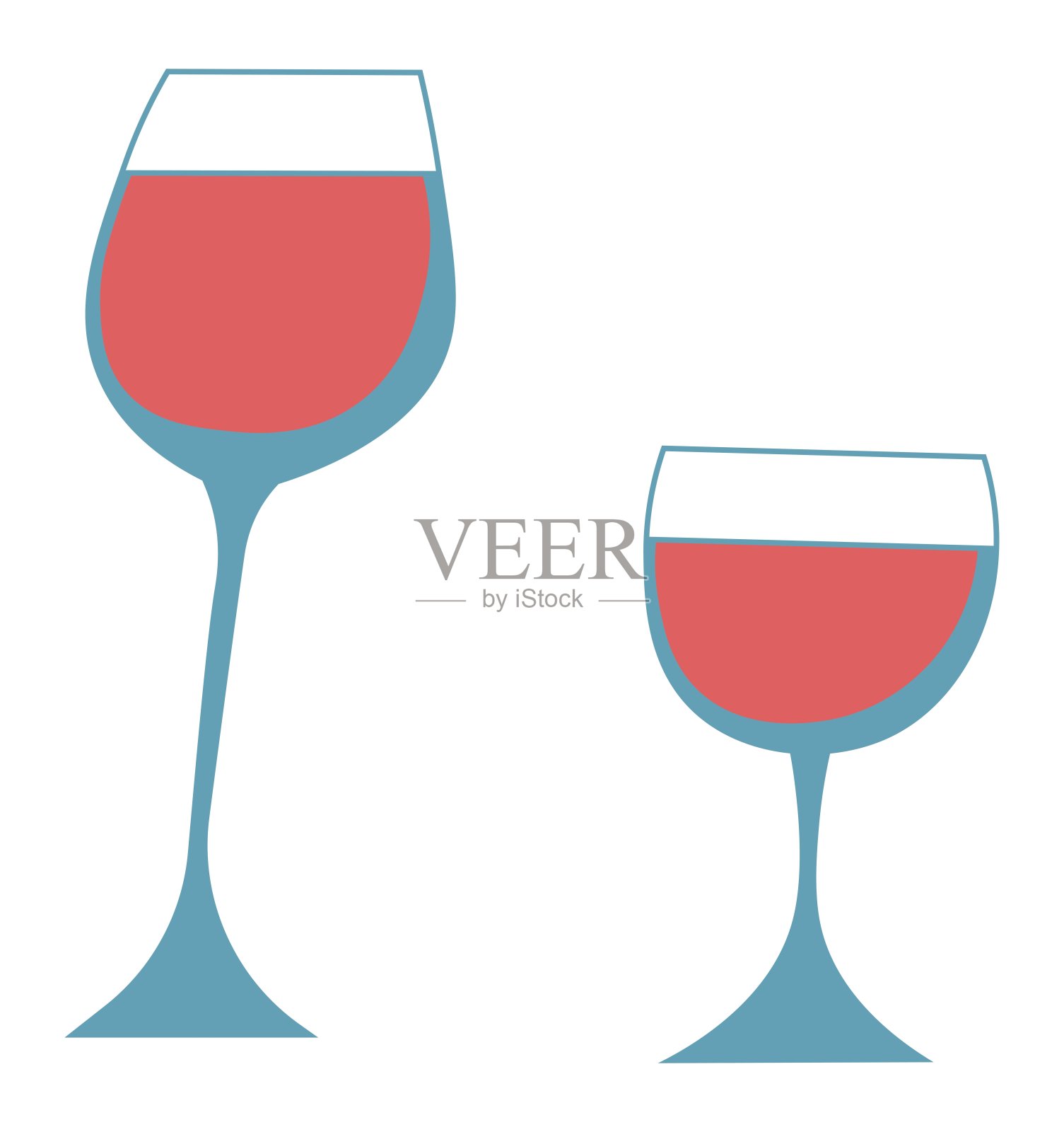 用酒杯斟满酒精饮料矢量插画图片素材