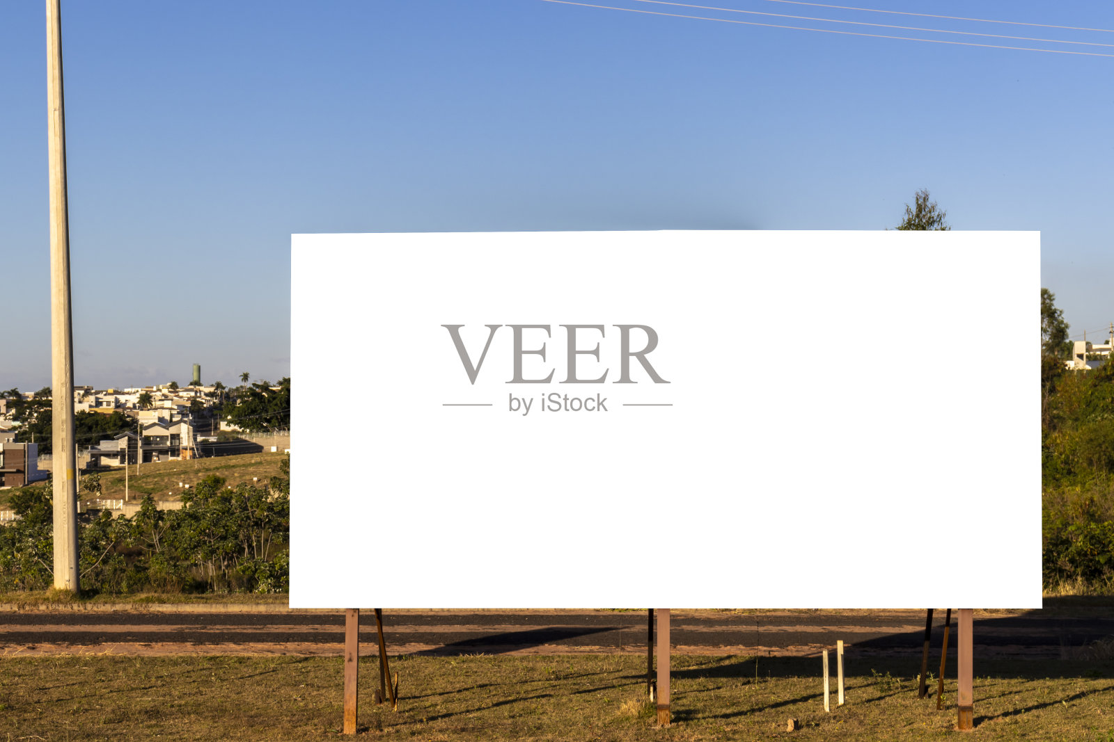 空白广告牌模型准备好了照片摄影图片