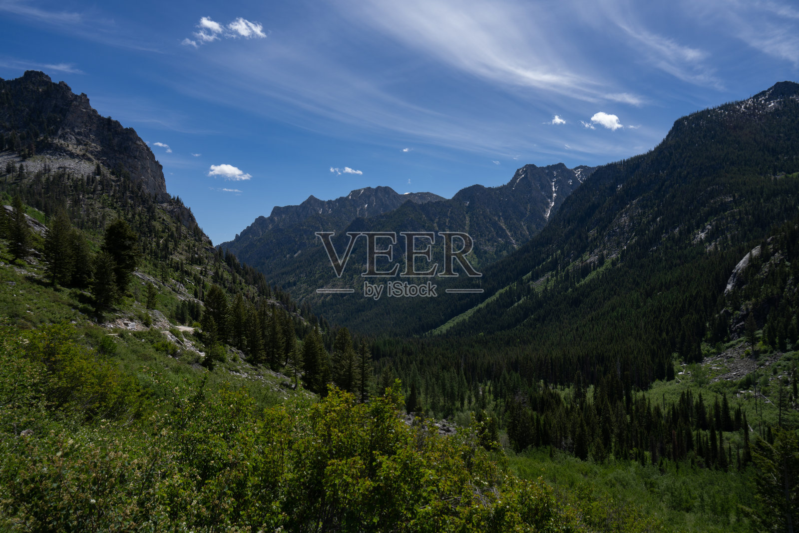 风景秀丽的爱达荷山谷远景照片摄影图片