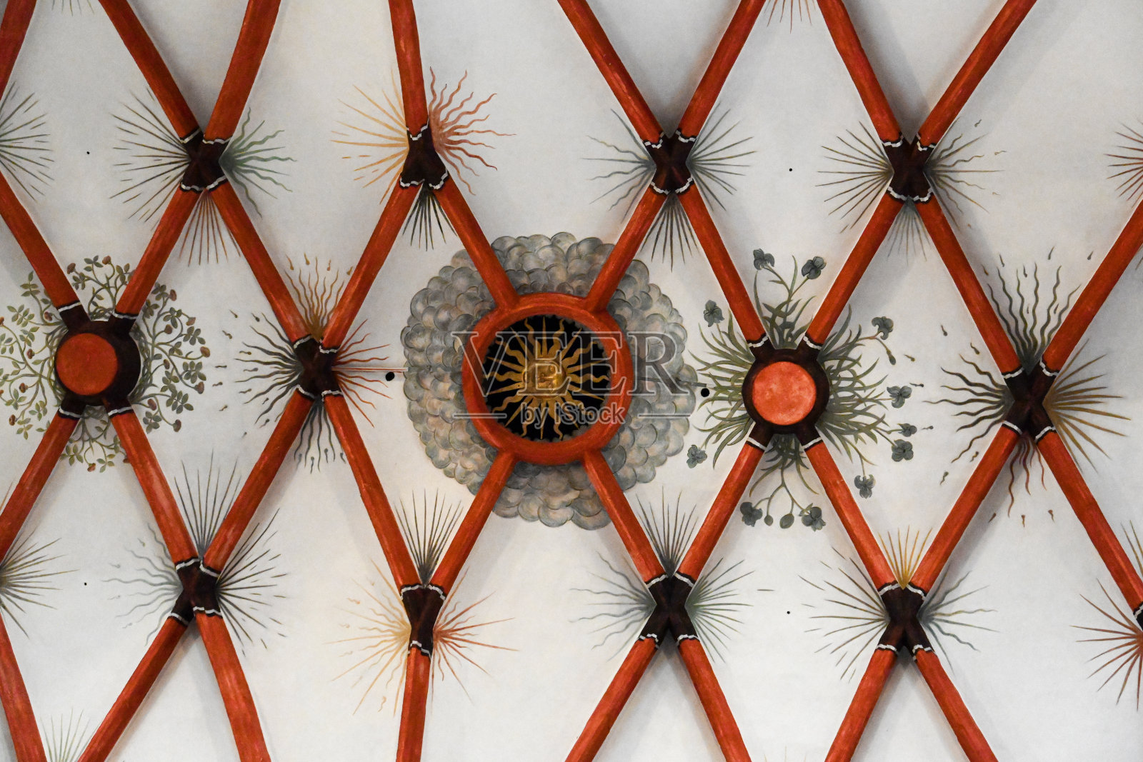 德国莱比锡圣托马斯教堂(托马斯教堂)无比美丽的拱形天花板。照片摄影图片