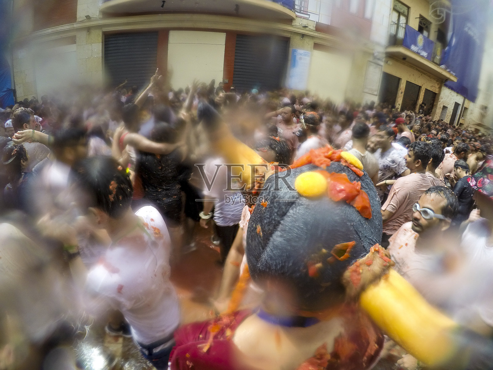 西班牙布尼奥尔番茄节照片摄影图片