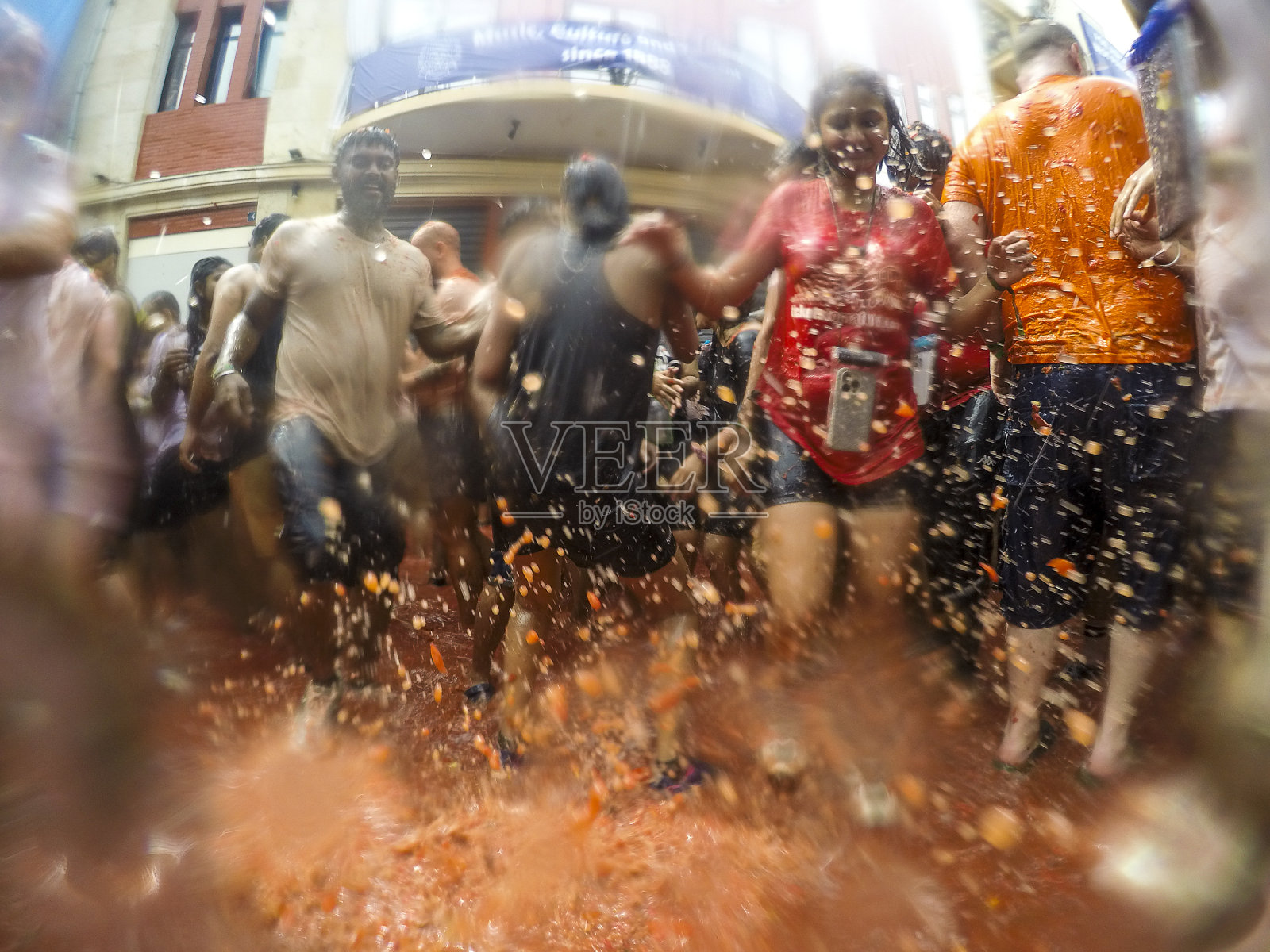 西班牙布尼奥尔番茄节照片摄影图片