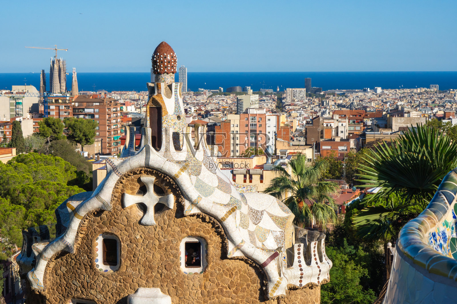 令人惊叹的巴塞罗那城市全景照片摄影图片