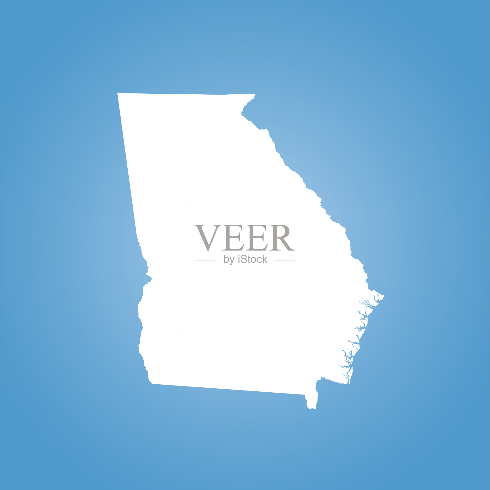 乔治亚州地图插画图片素材