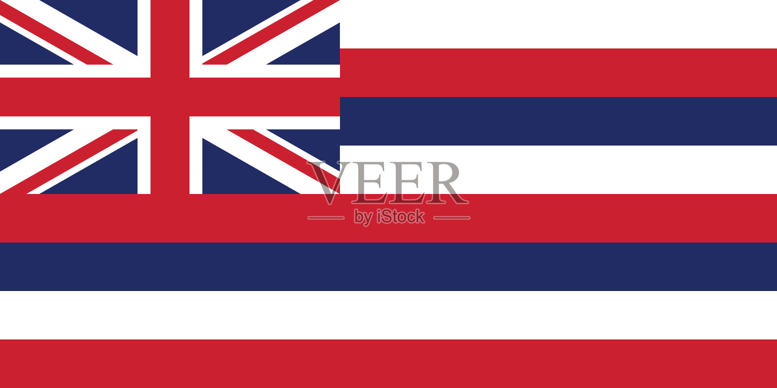 夏威夷的旗帜。夏威夷旗。夏威夷州旗。插画图片素材