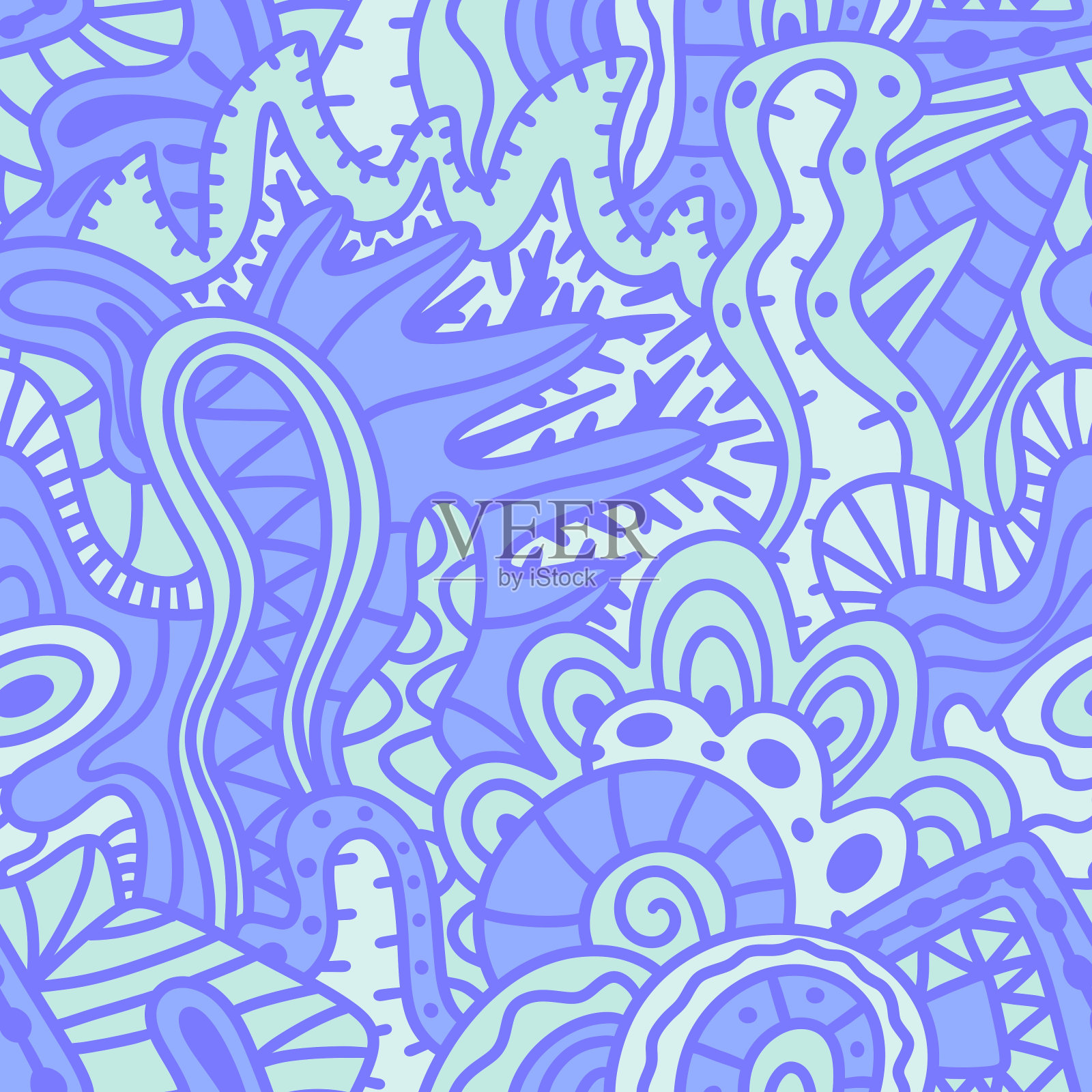 用于织物和纺织品的抽象民族无缝花卉图案插画图片素材