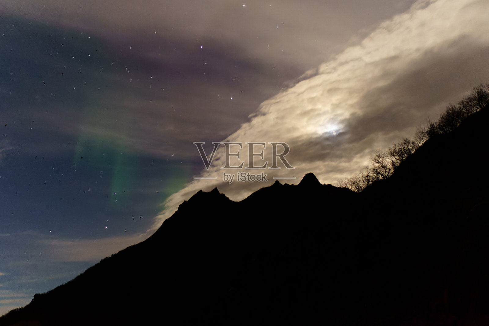 到了晚上，这里是世界各地北极光猎人和摄影师的梦想之地。挪威照片摄影图片