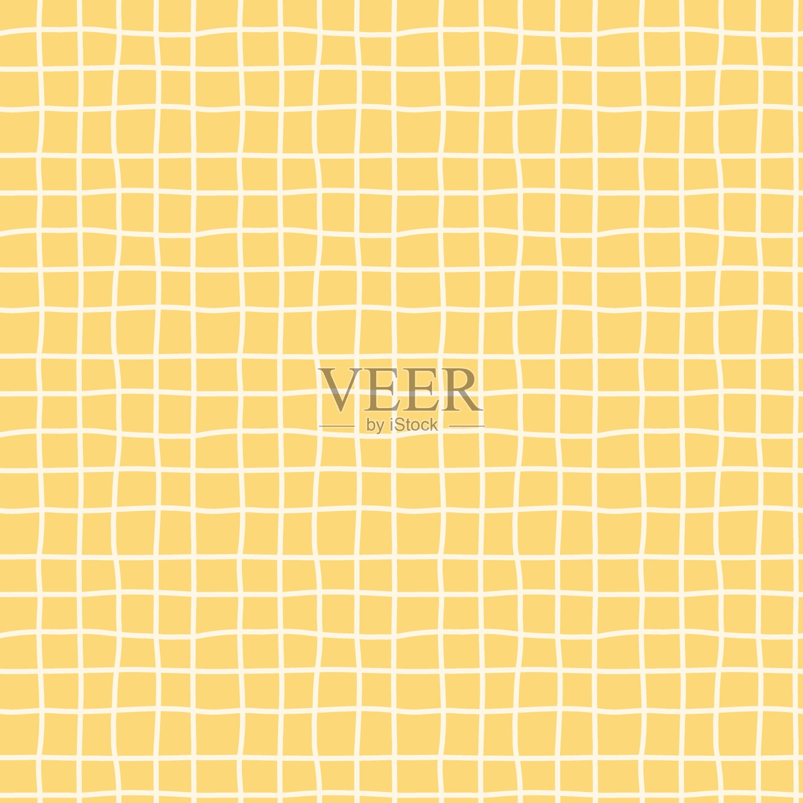 无缝柠檬滴黄色方格图案弯曲的方块。插画图片素材