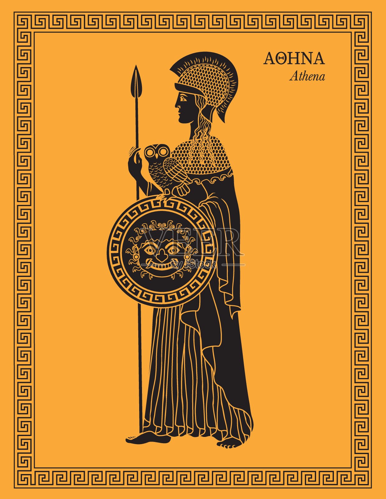 雅典娜插画图片素材