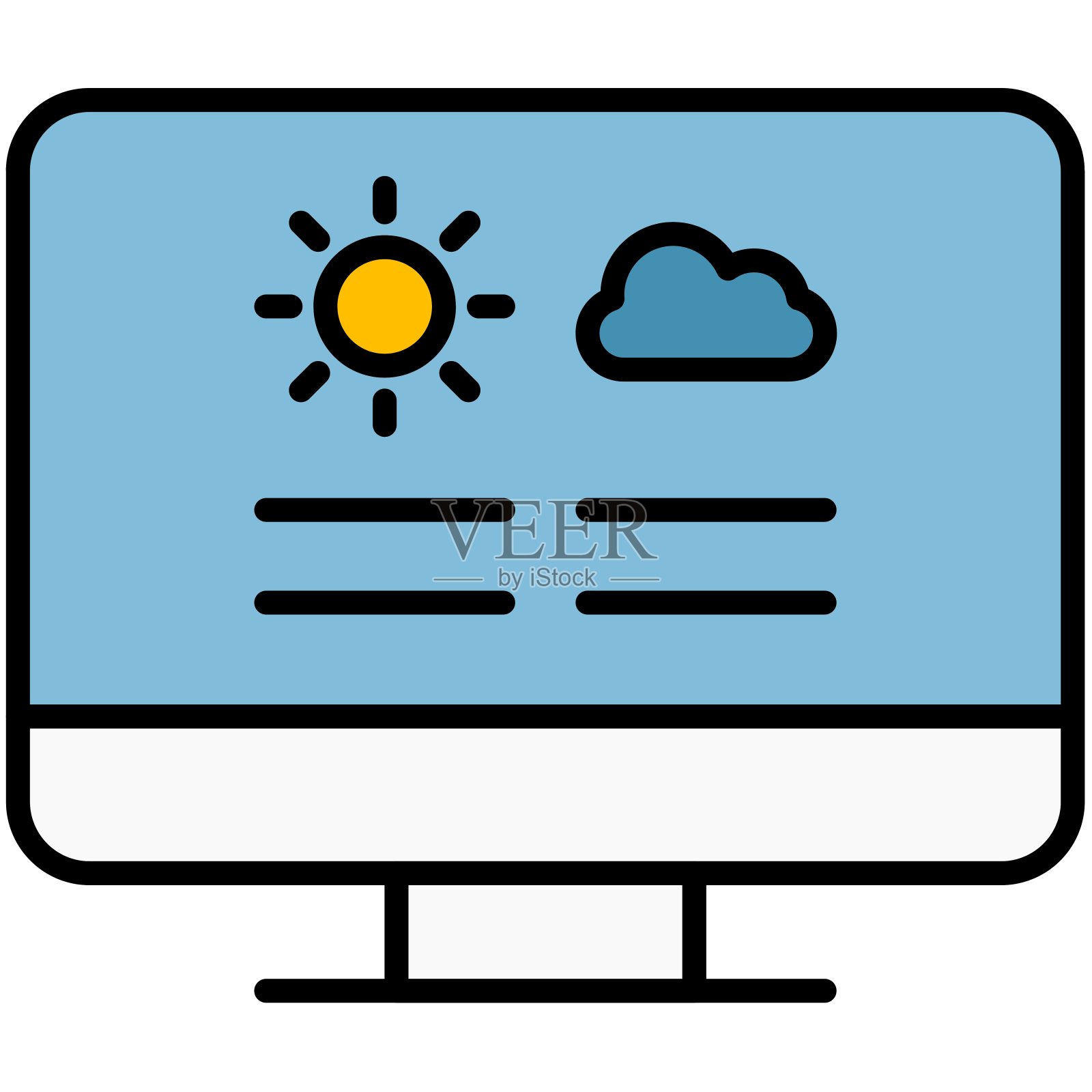 天气彩色图标包插画图片素材