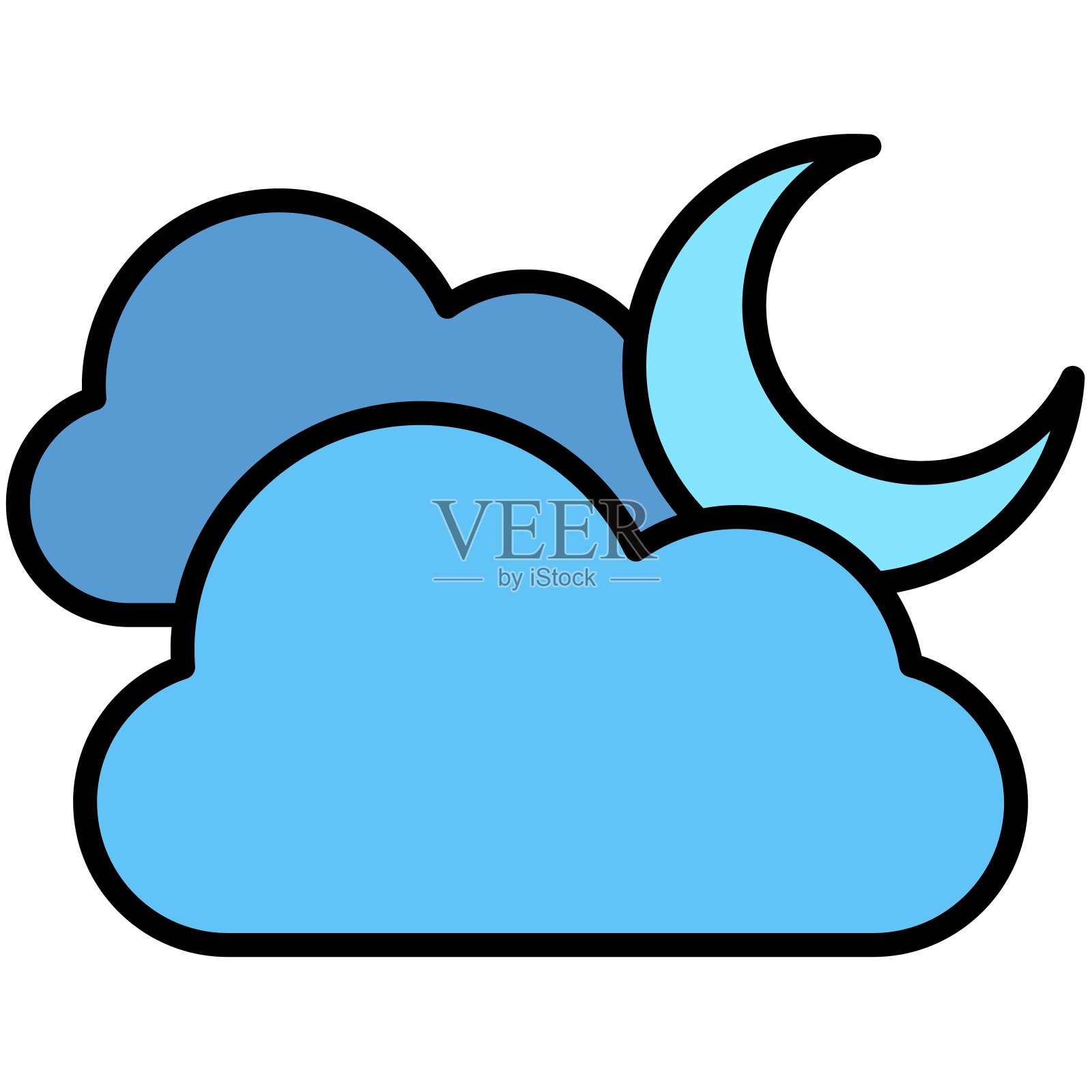 天气彩色图标包插画图片素材