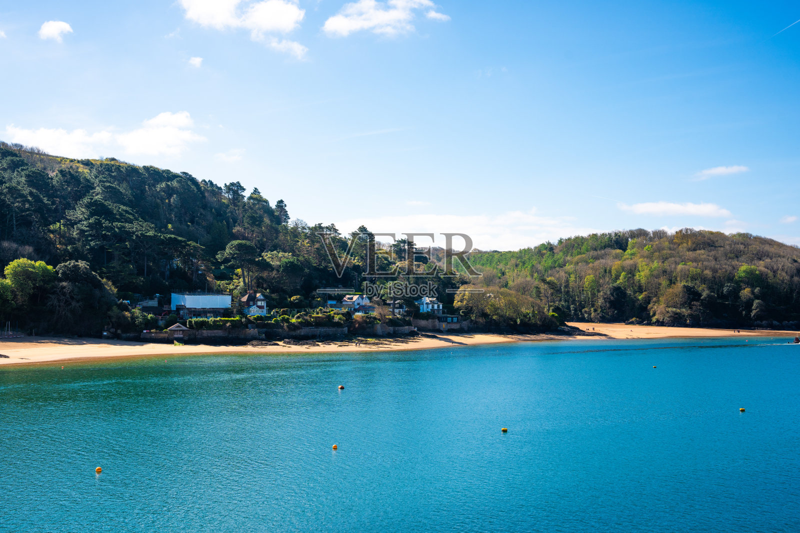 萨尔科姆东Portlemouth海滩的景色照片摄影图片