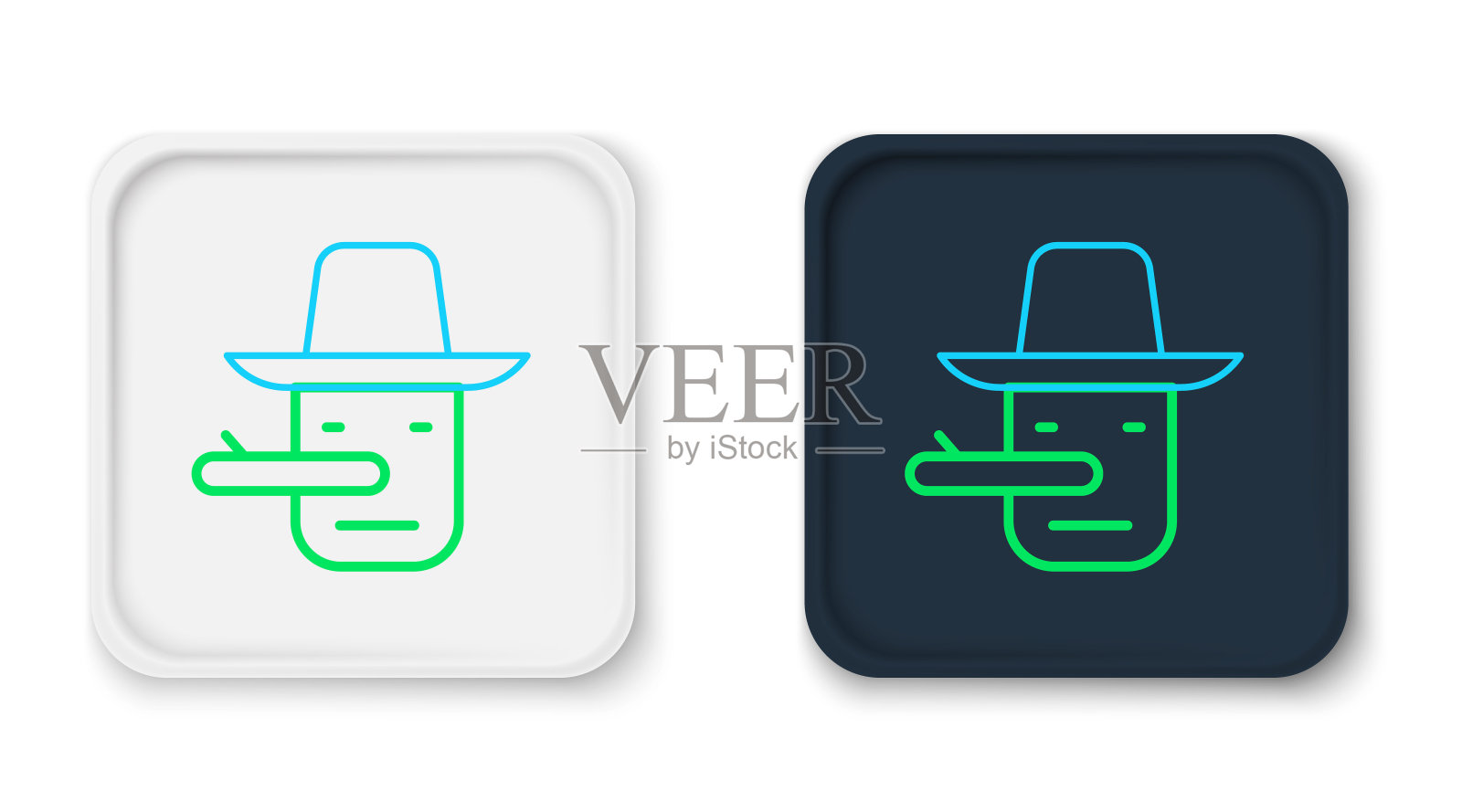 线匹诺曹图标孤立在白色背景。色彩缤纷的轮廓概念。向量插画图片素材