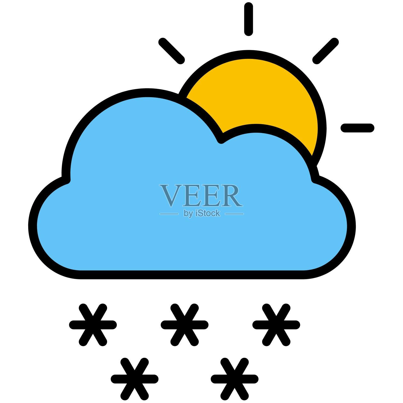 天气彩色图标包插画图片素材