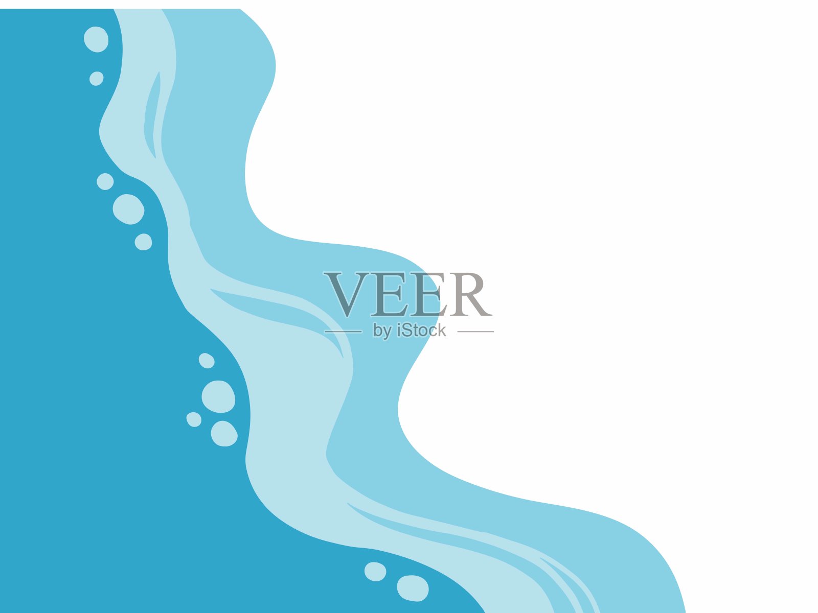 海滩波浪插图。海浪插图。海滩波浪背景插图。蓝色海浪背景插图插画图片素材